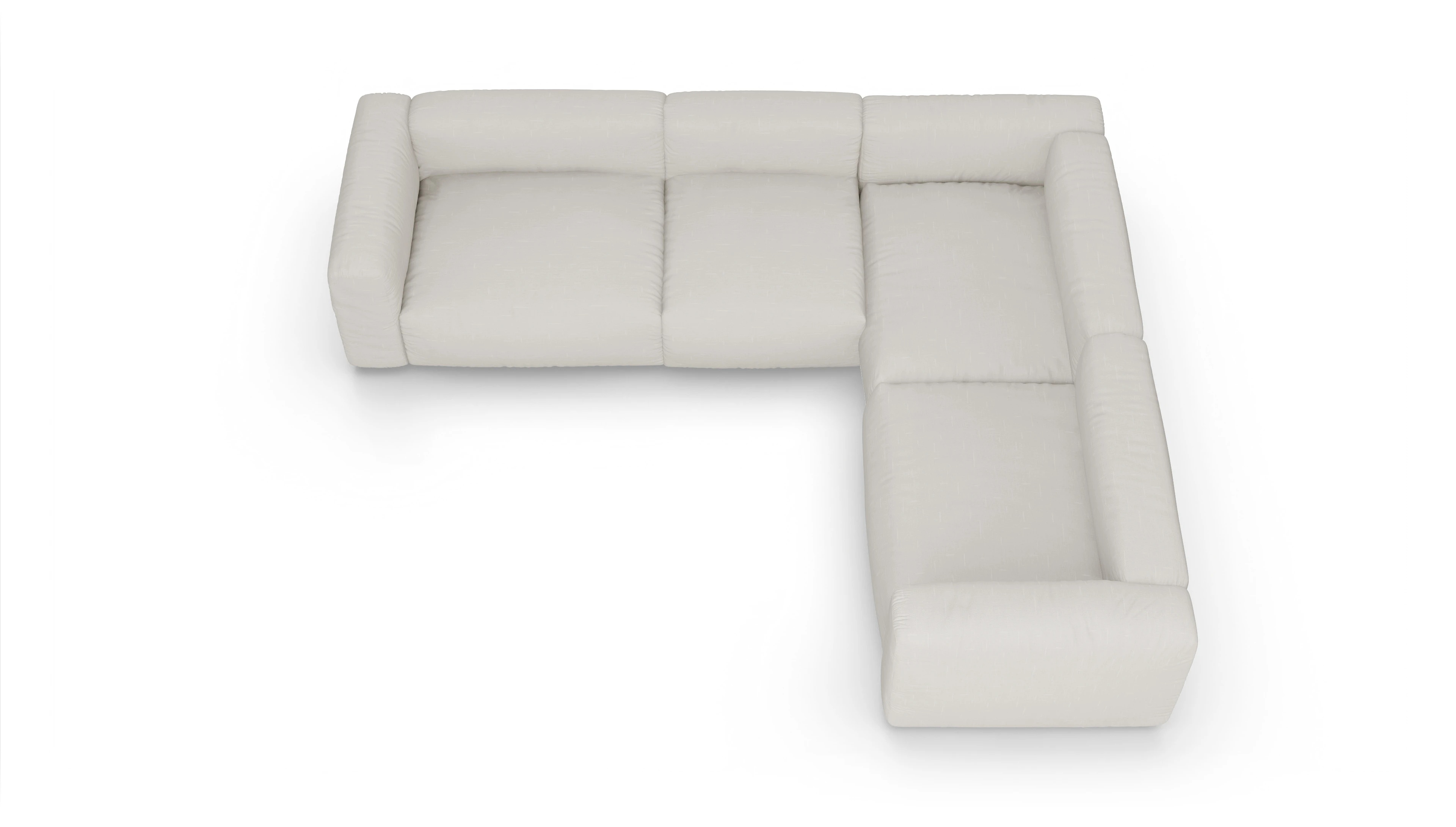 Design-Sofa Molin Ansicht des Produktes Molin Ecksofa Rechts in Stoff weiß