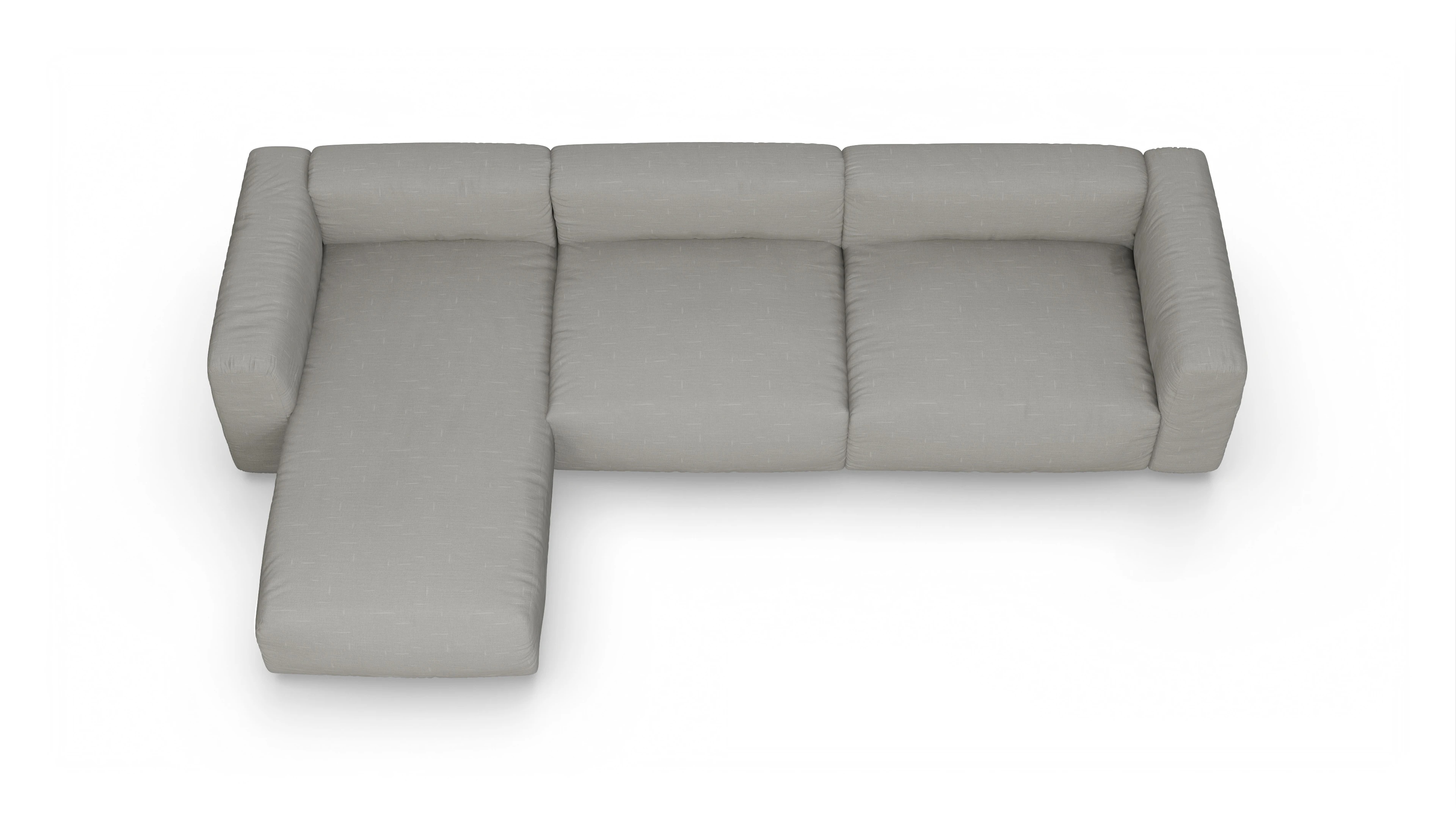 Ansicht des Produktes Molin Sofa mit Rec links in Stoff grau