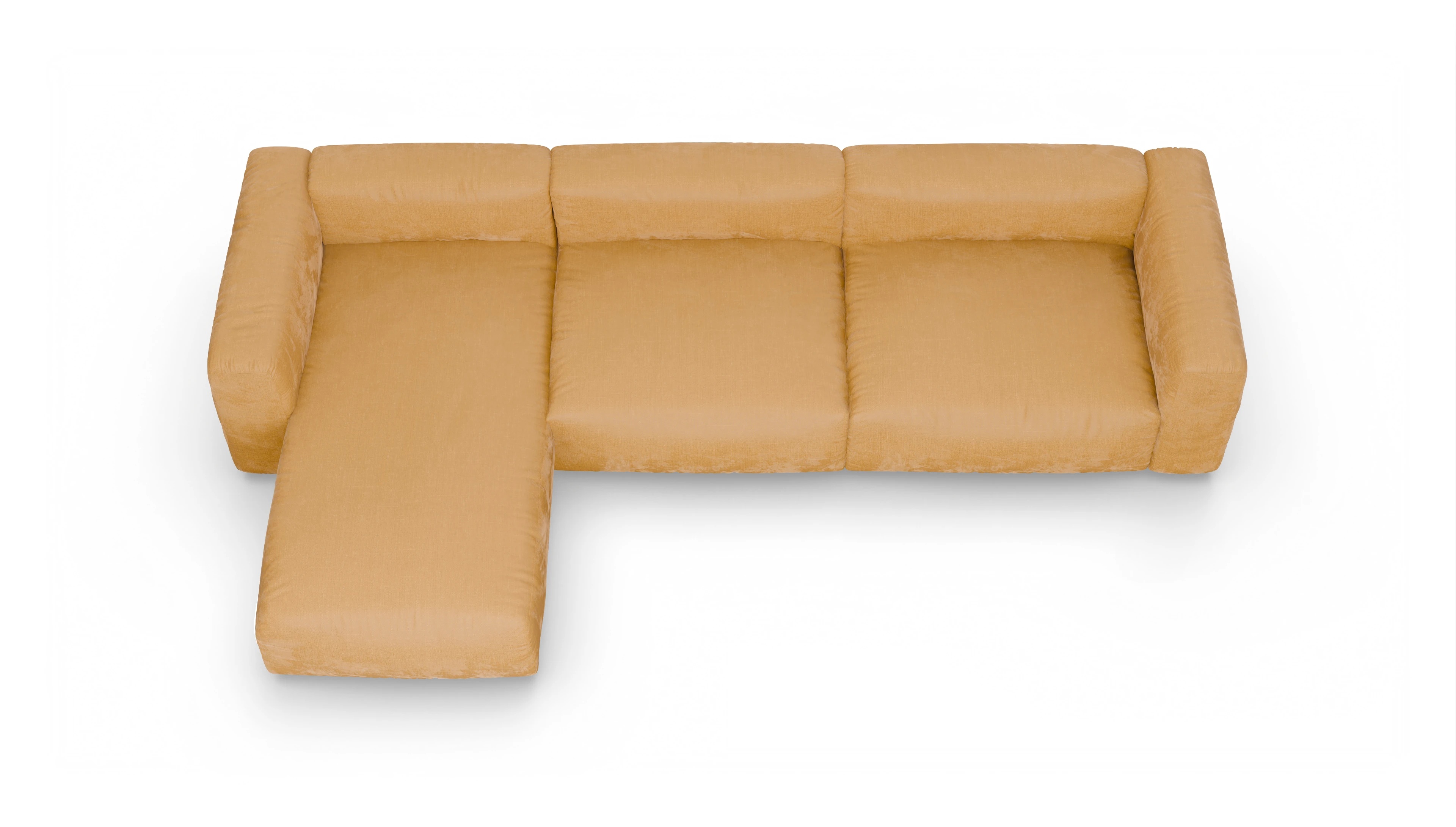 Design-Sofa Molin Ansicht des Produktes Molin Sofa mit Rec links in Stoff gelb