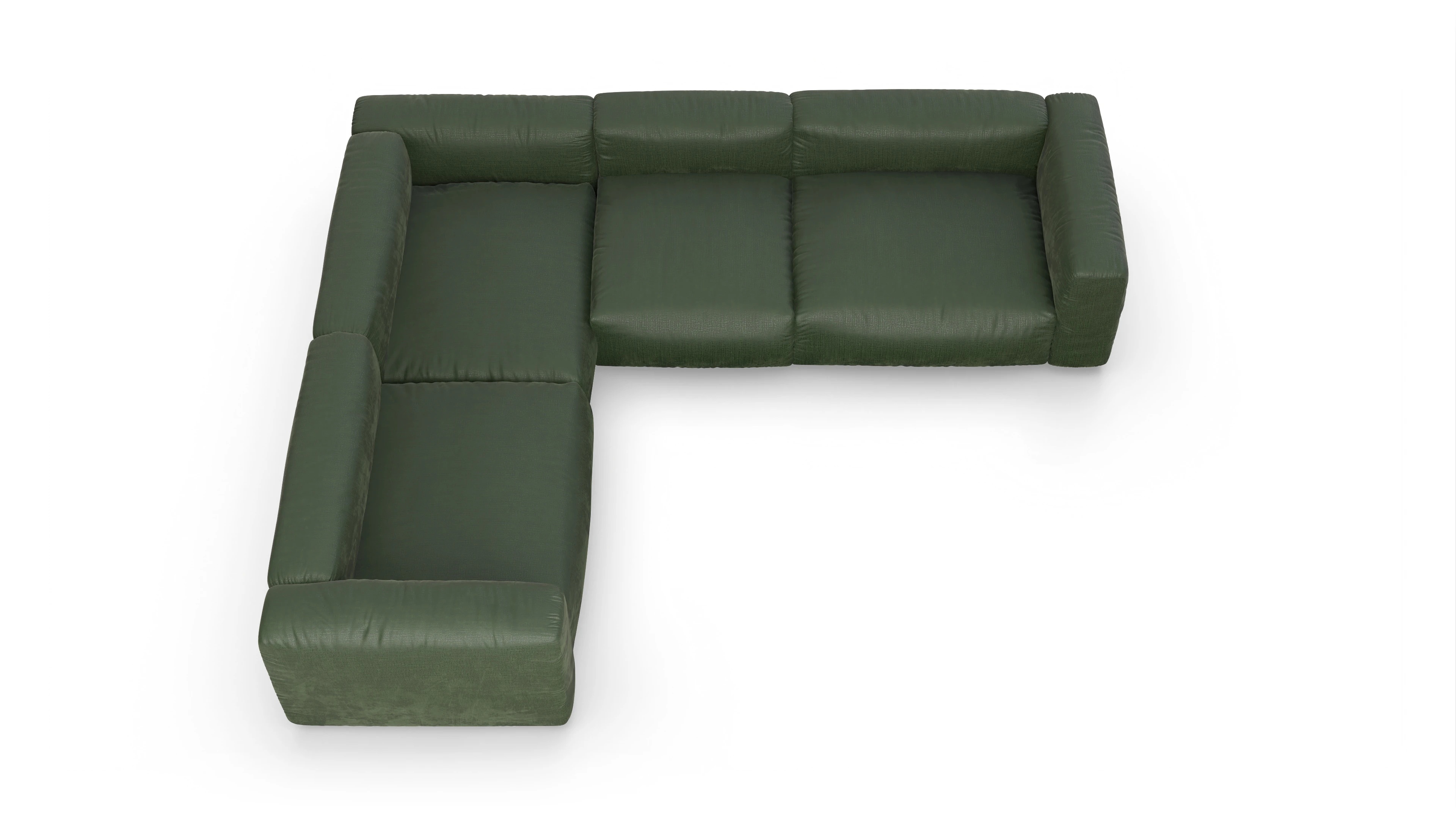 Ansicht des Produktes Molin Ecksofa Links in Stoff grün