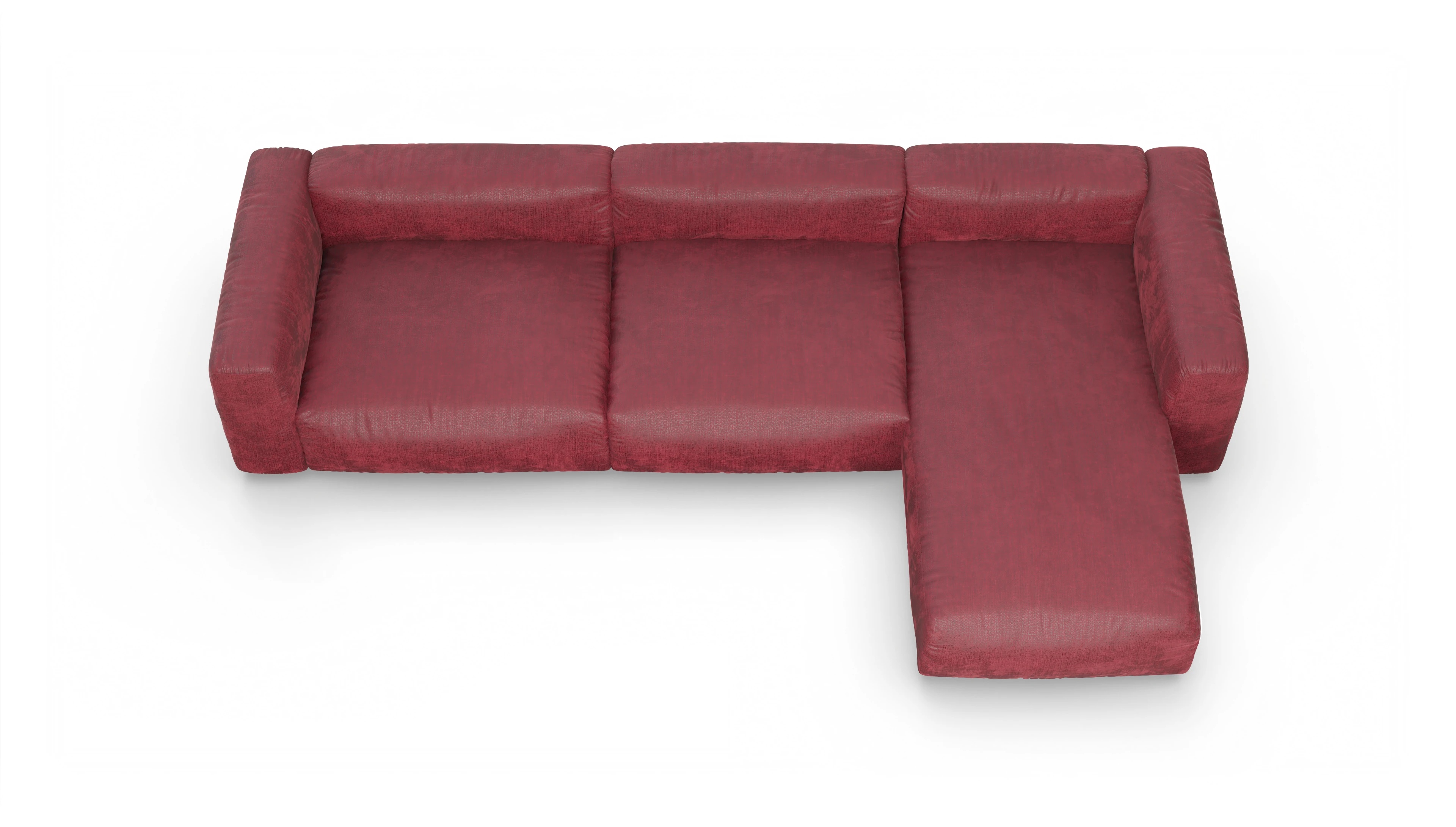 Ansicht des Produktes Molin Sofa mit Rec rechts in Stoff rot