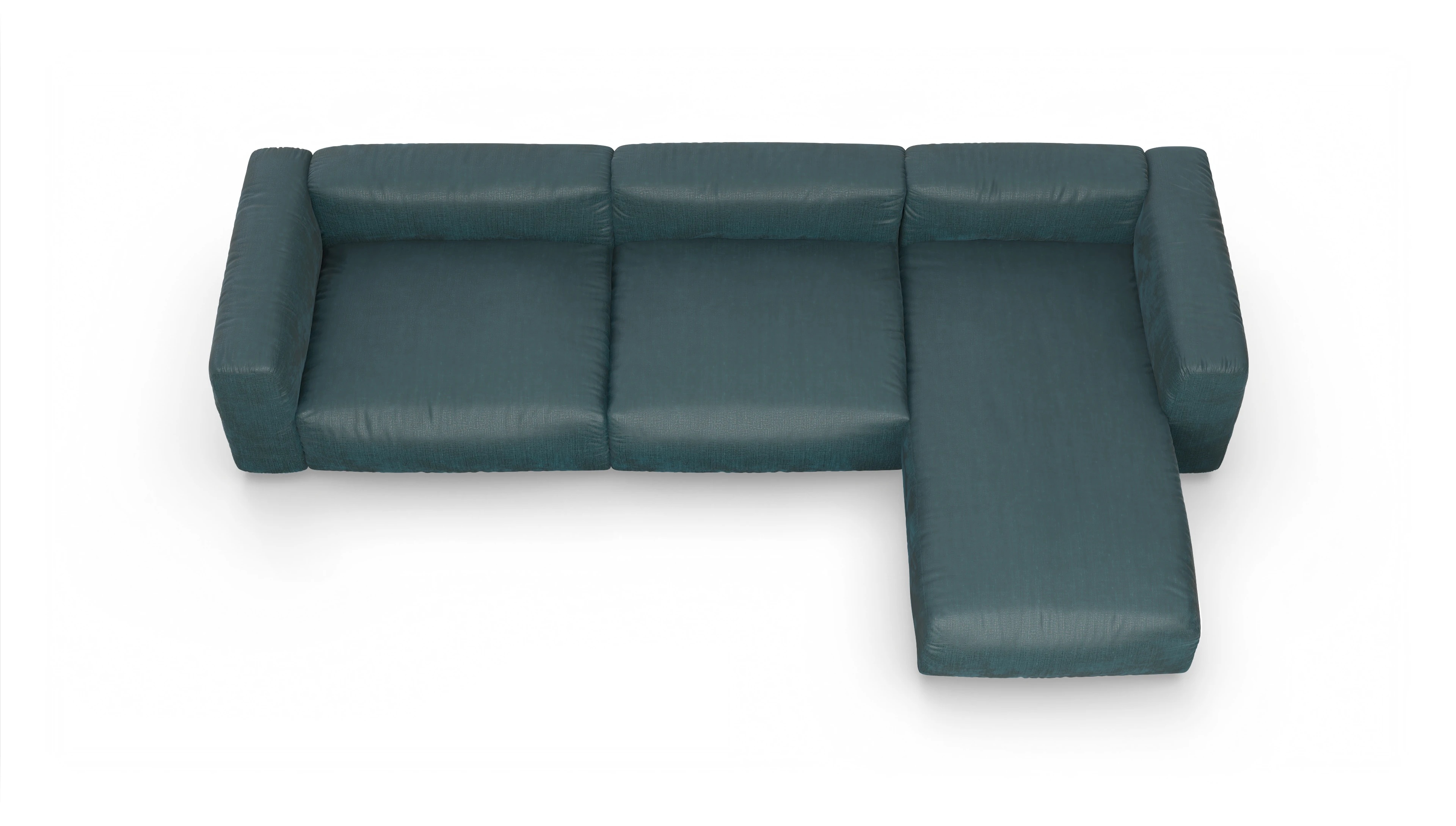 Ansicht des Produktes Molin Sofa mit Rec rechts in Stoff grün