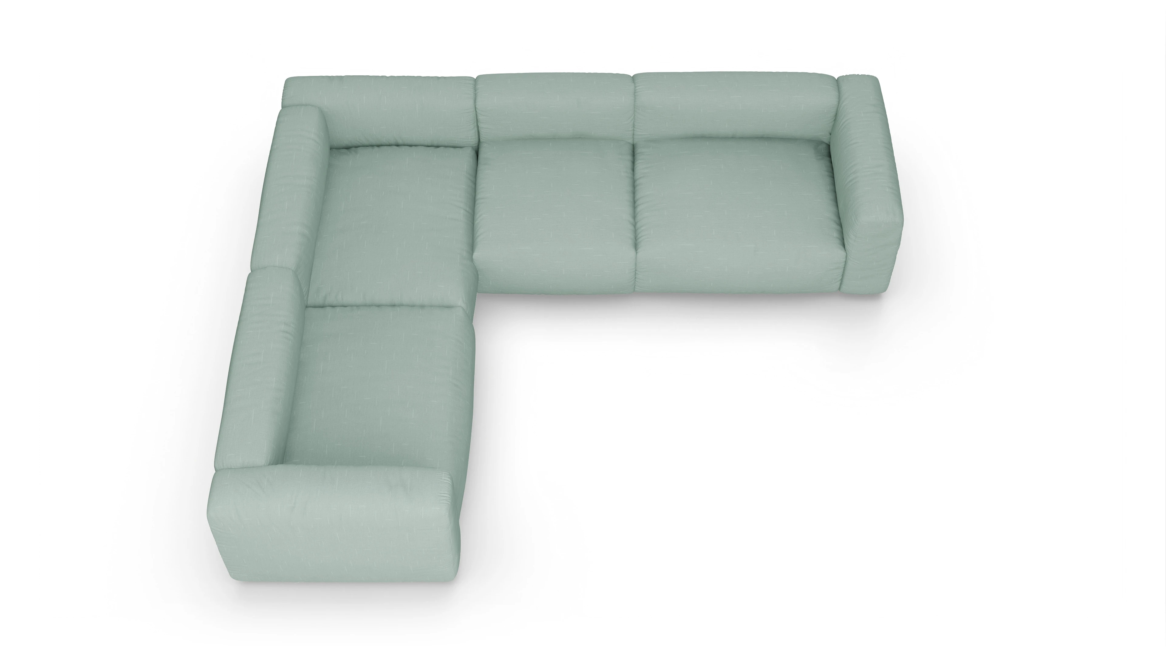 Ansicht des Produktes Molin Ecksofa Links in Stoff grün