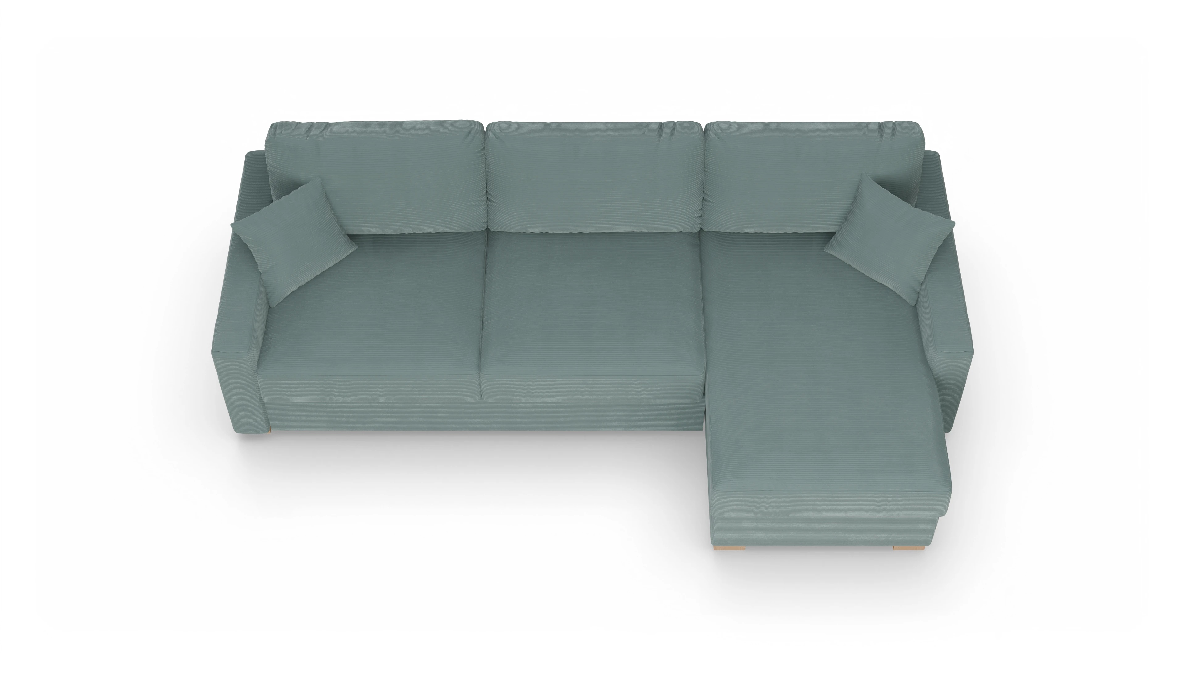 Ansicht des Produktes Christensen Sofa mit Rec rechts in Cord blau