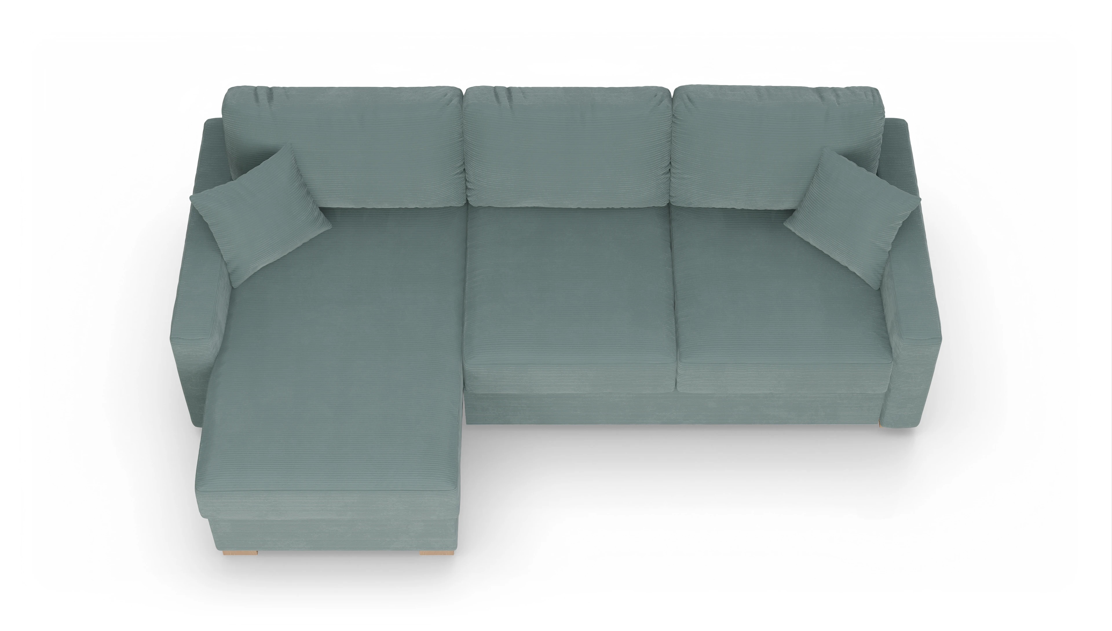Ansicht des Produktes Christensen Sofa mit Rec links in Cord blau
