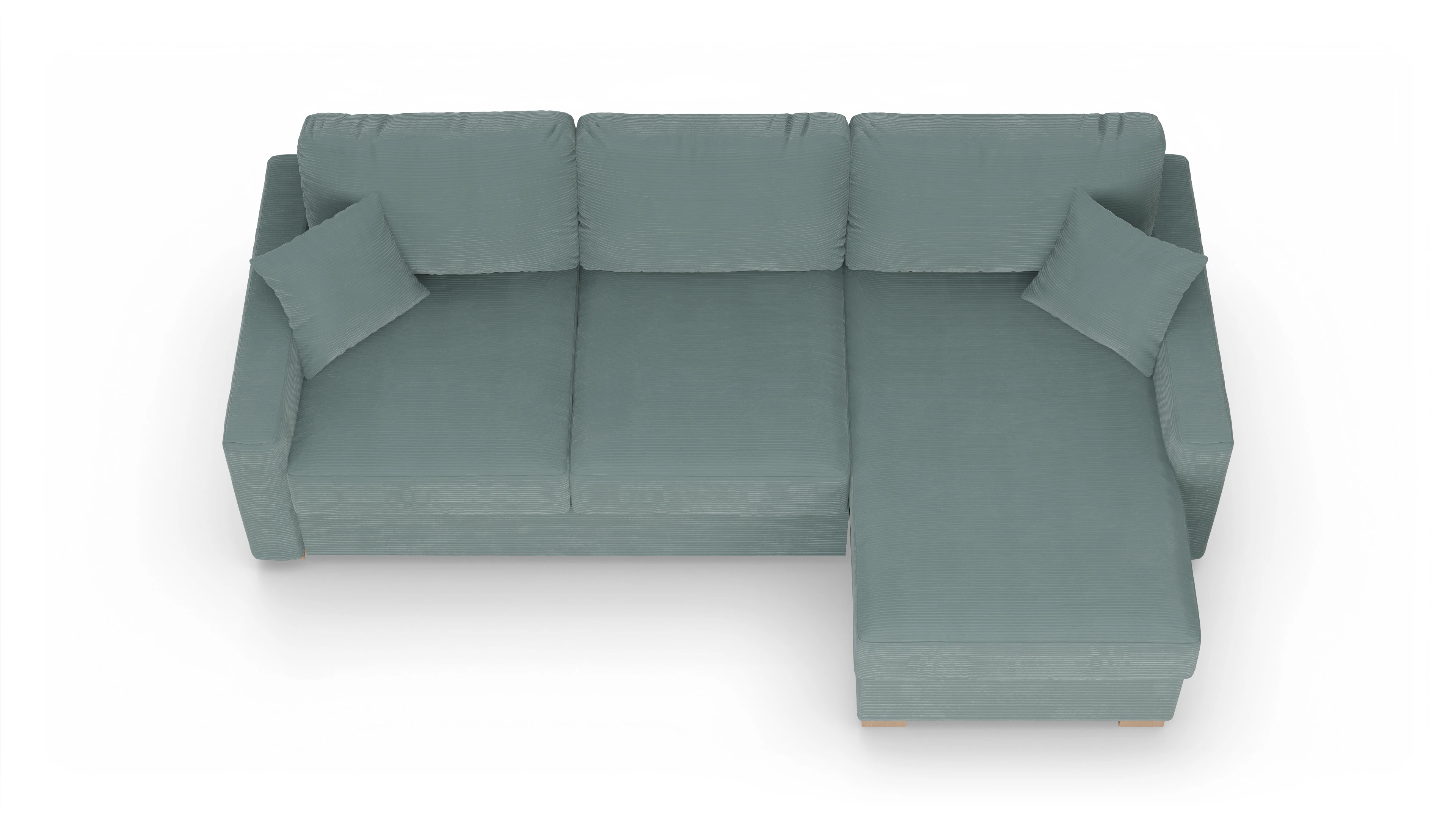 Ansicht des Produktes Christensen Sofa mit Rec rechts in Cord blau