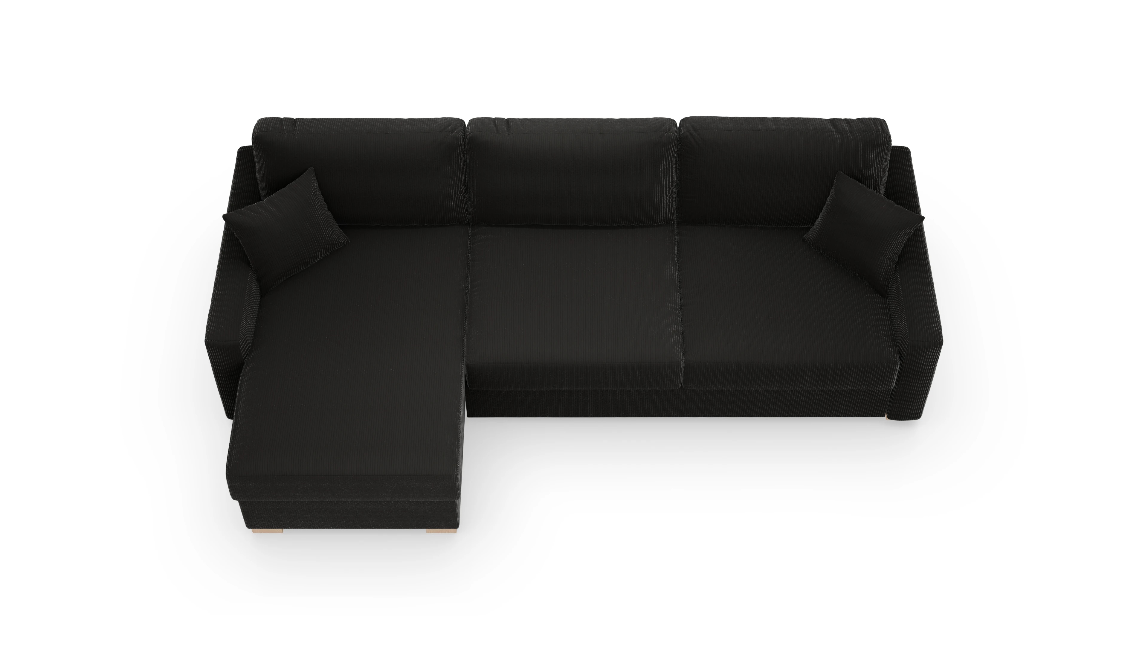 Schlafsofa Christensen Ansicht des Produktes Christensen Sofa mit Rec links in Cord grau