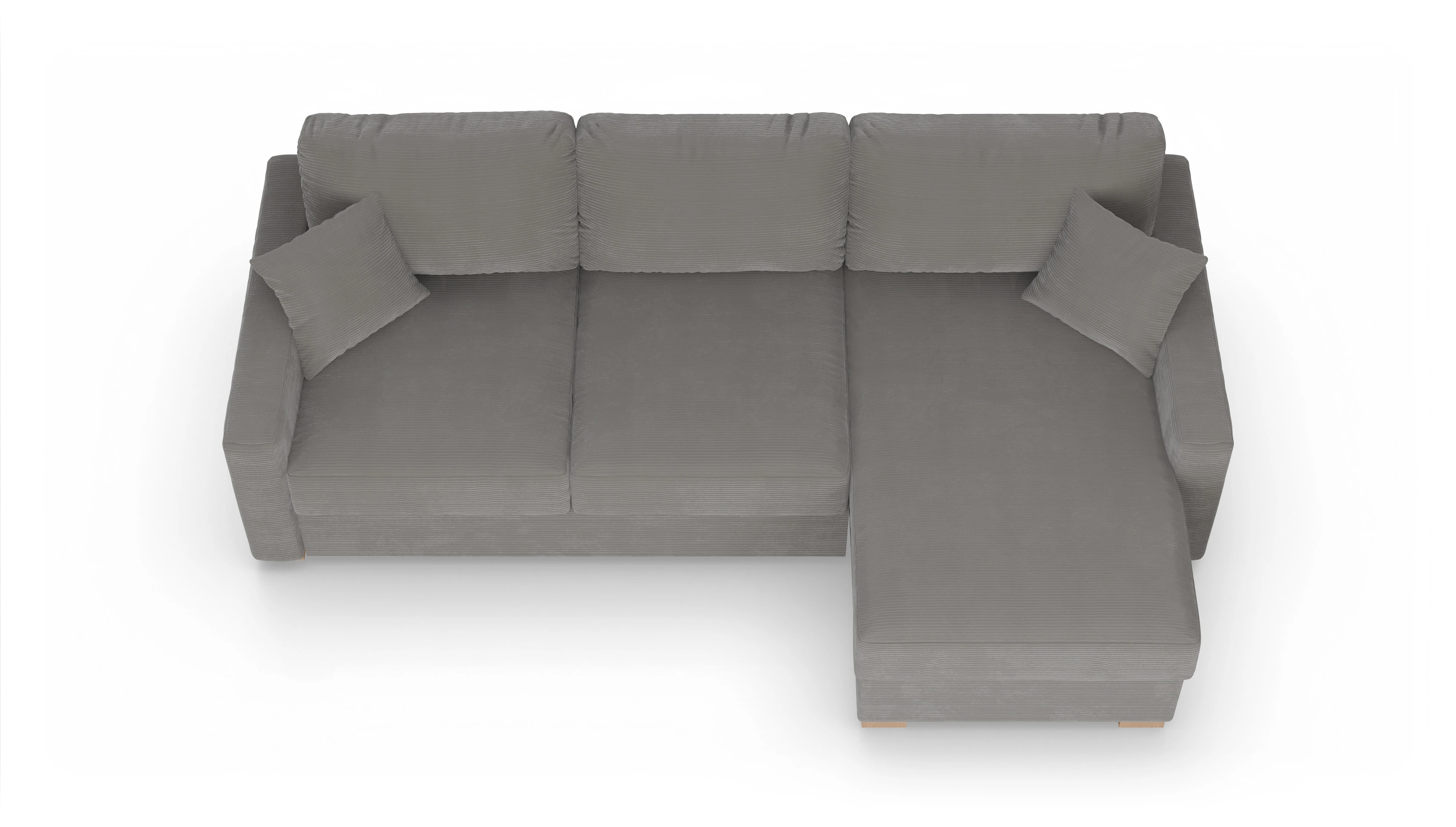 Ansicht des Produktes Christensen Sofa mit Rec rechts in Cord grau