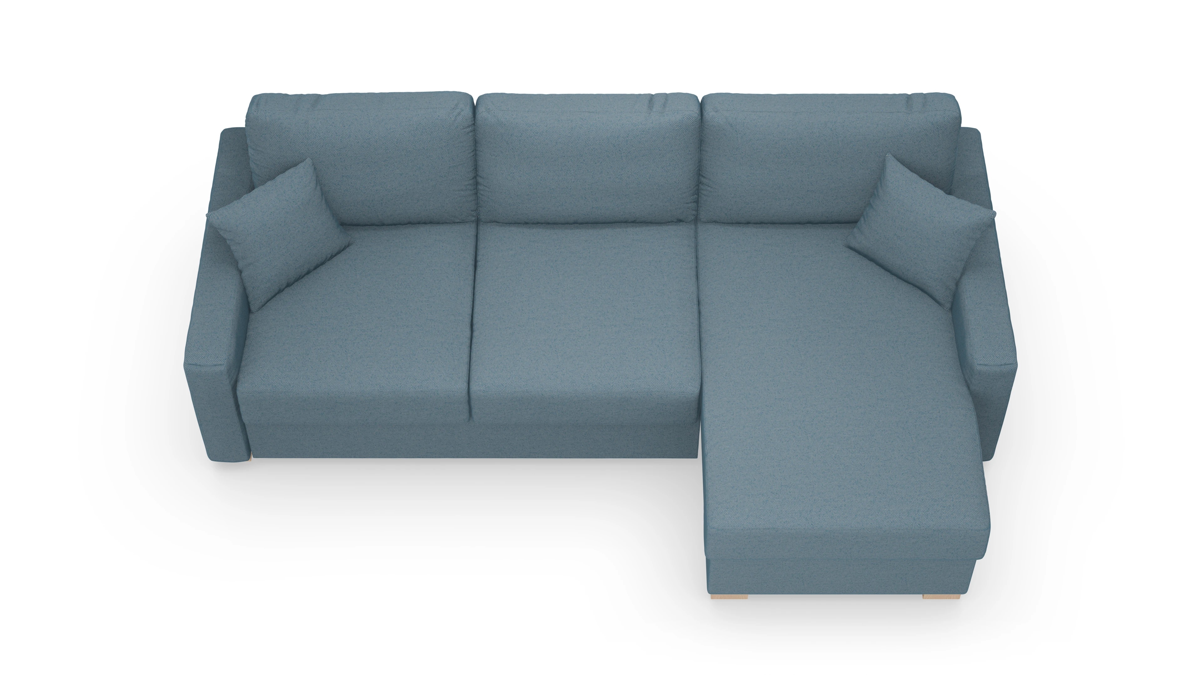 Ansicht des Produktes Christensen Sofa mit Rec rechts in Stoff blau