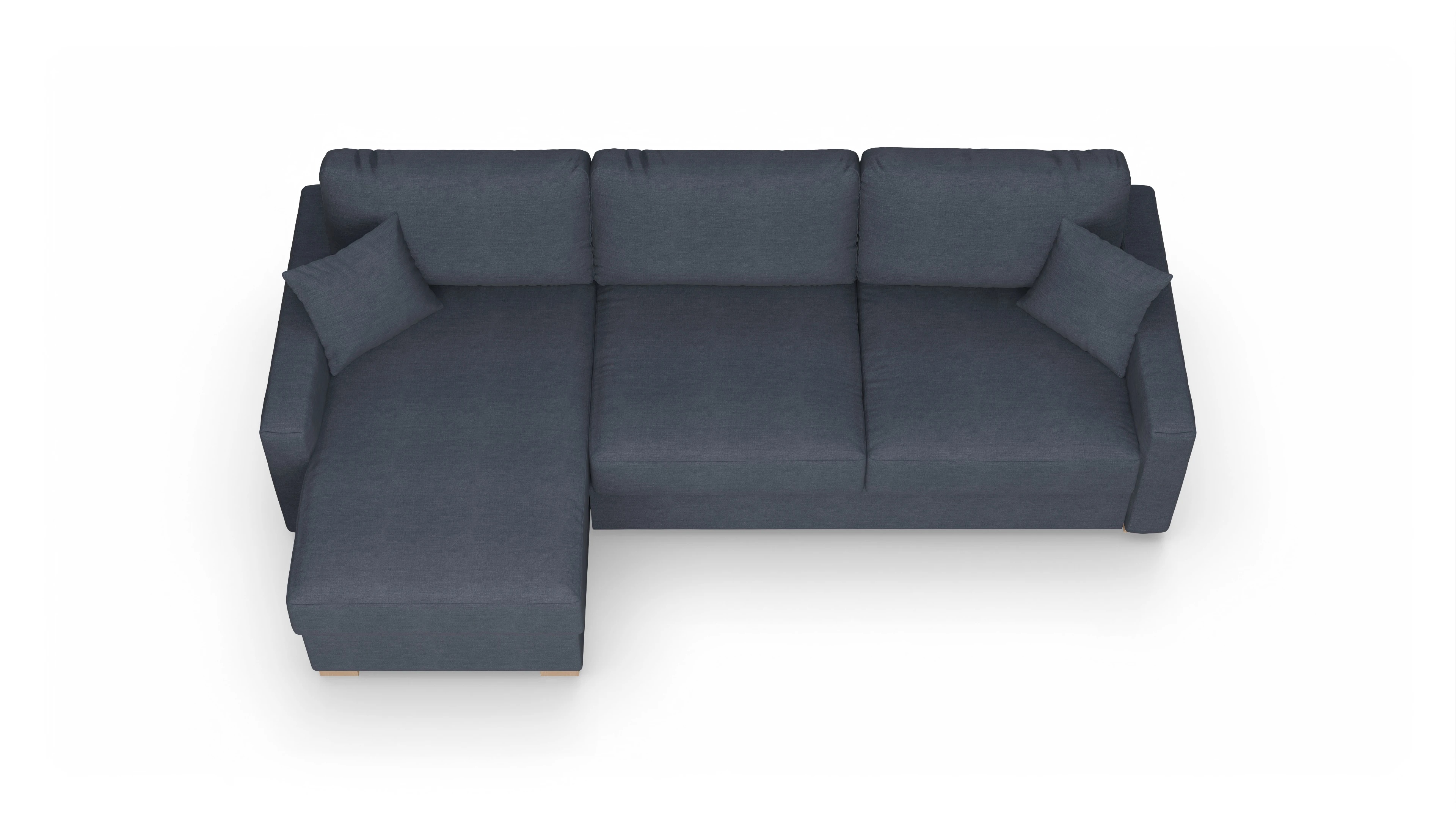 Ansicht des Produktes Christensen Sofa mit Rec links in Stoff blau