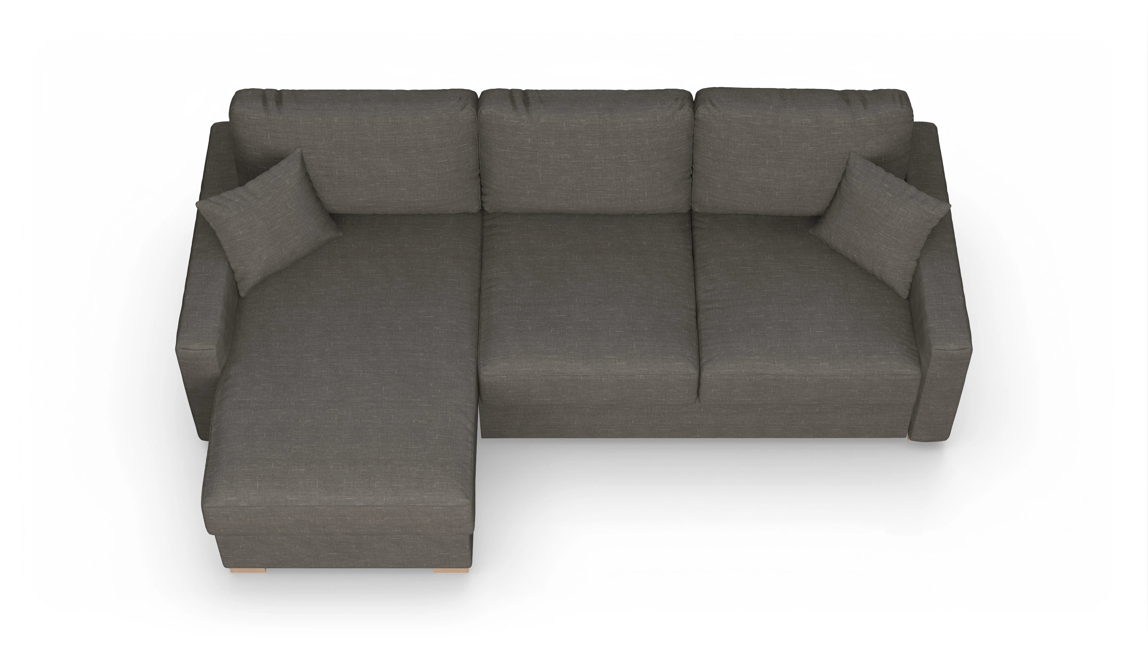 Ansicht des Produktes Christensen Sofa mit Rec links in Stoff braun