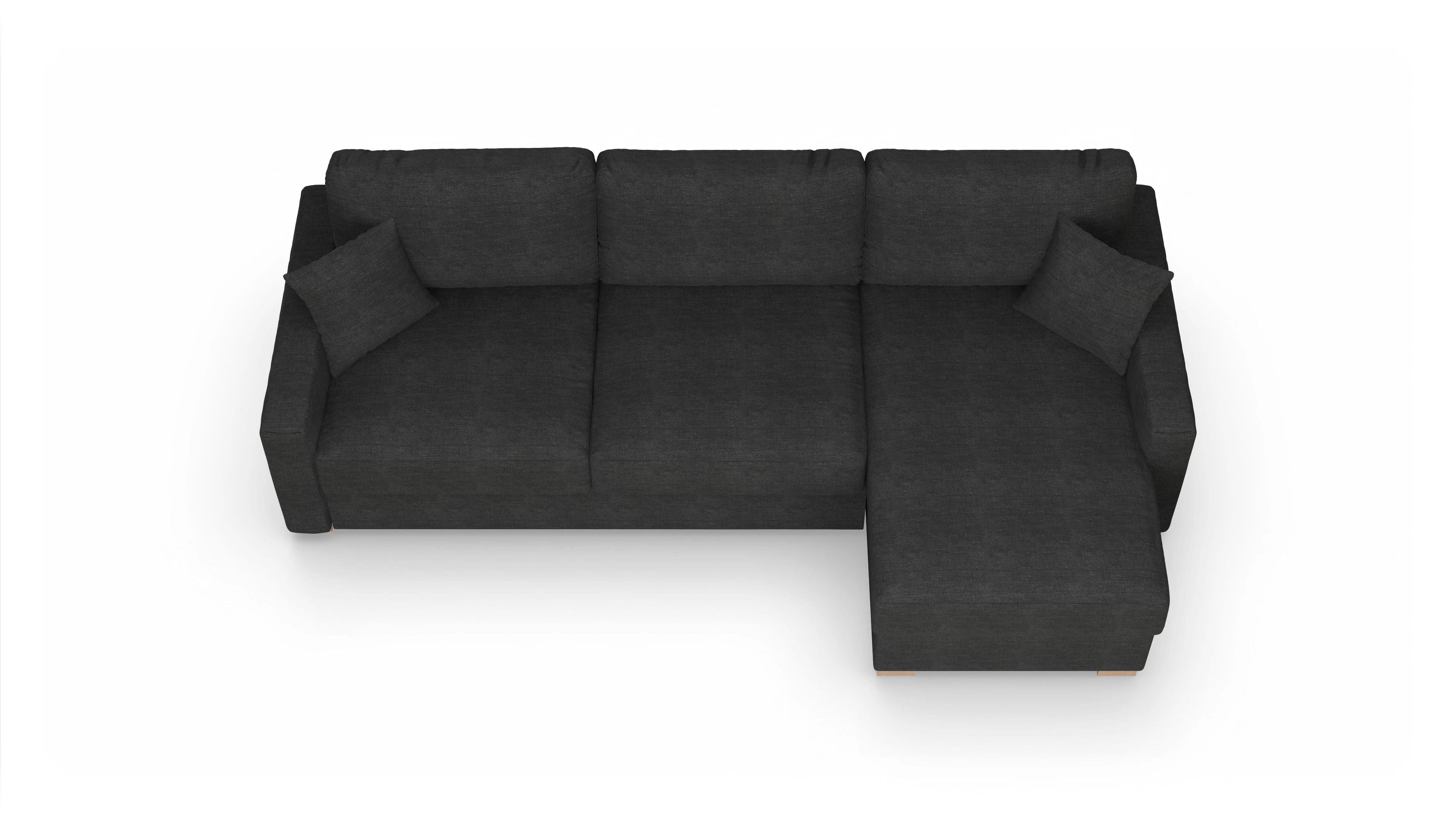Ansicht des Produktes Christensen Sofa mit Rec rechts in Stoff schwarz