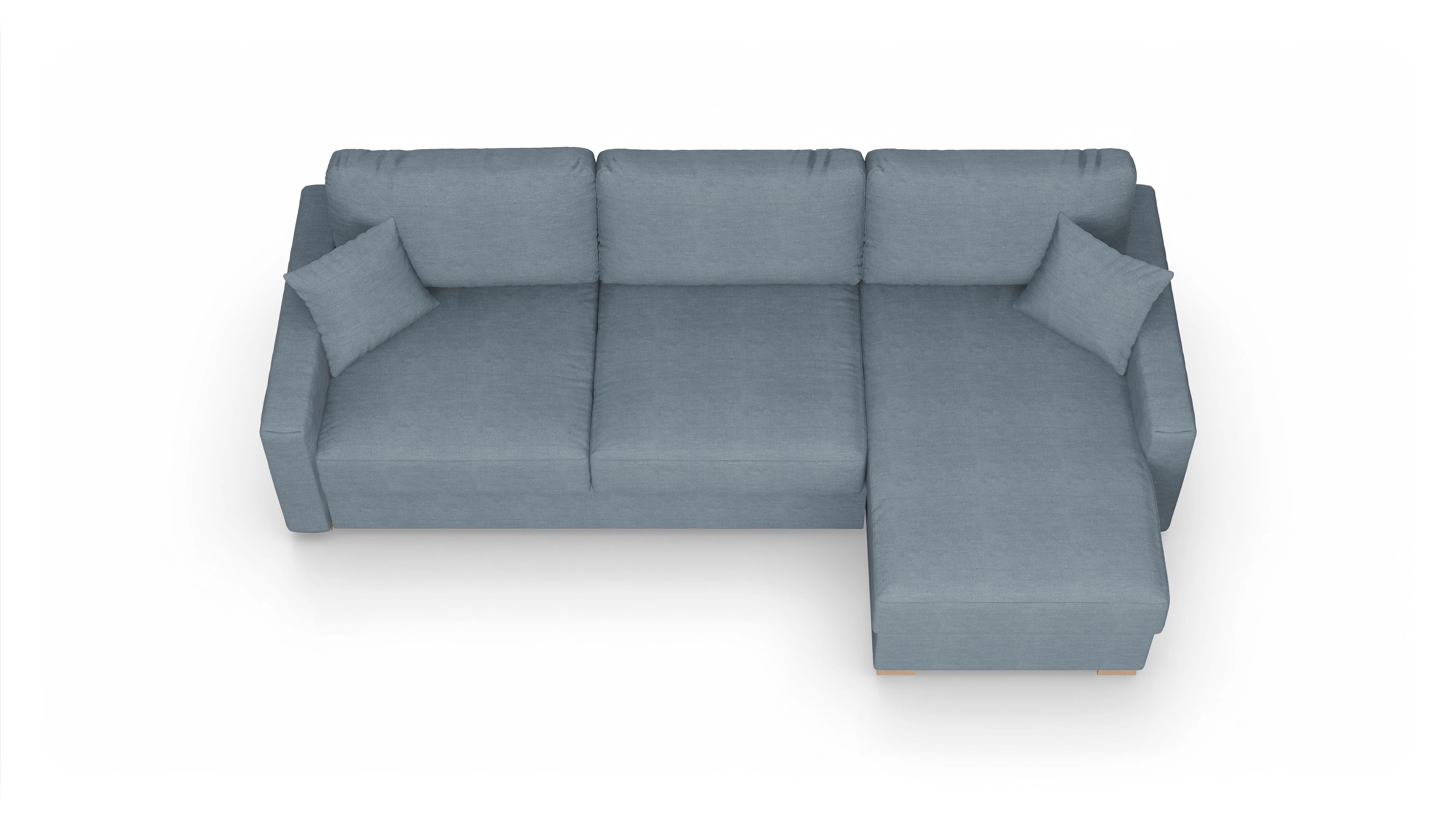 Ansicht des Produktes Christensen Sofa mit Rec rechts in Stoff blau