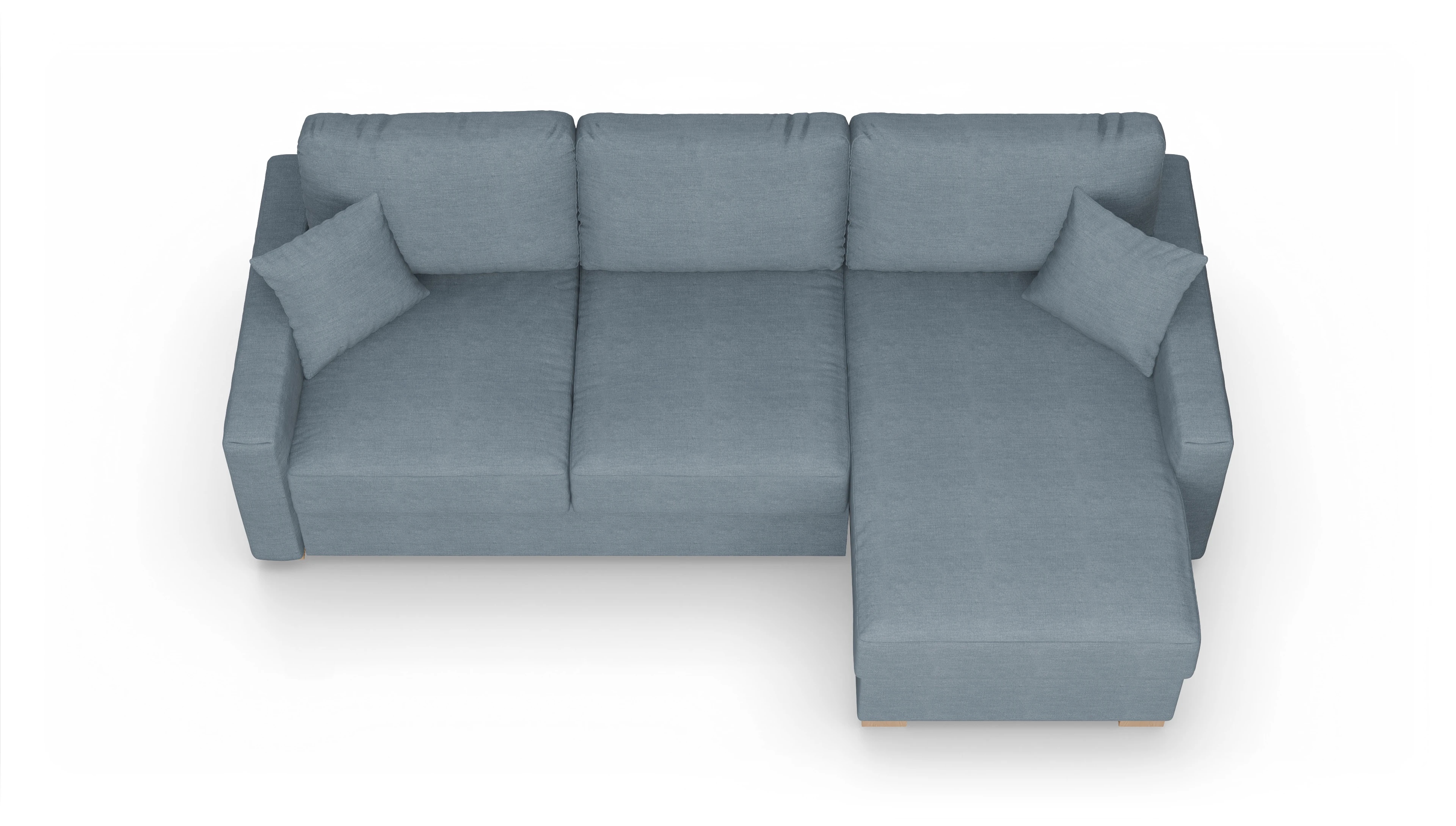 Ansicht des Produktes Christensen Sofa mit Rec rechts in Stoff blau