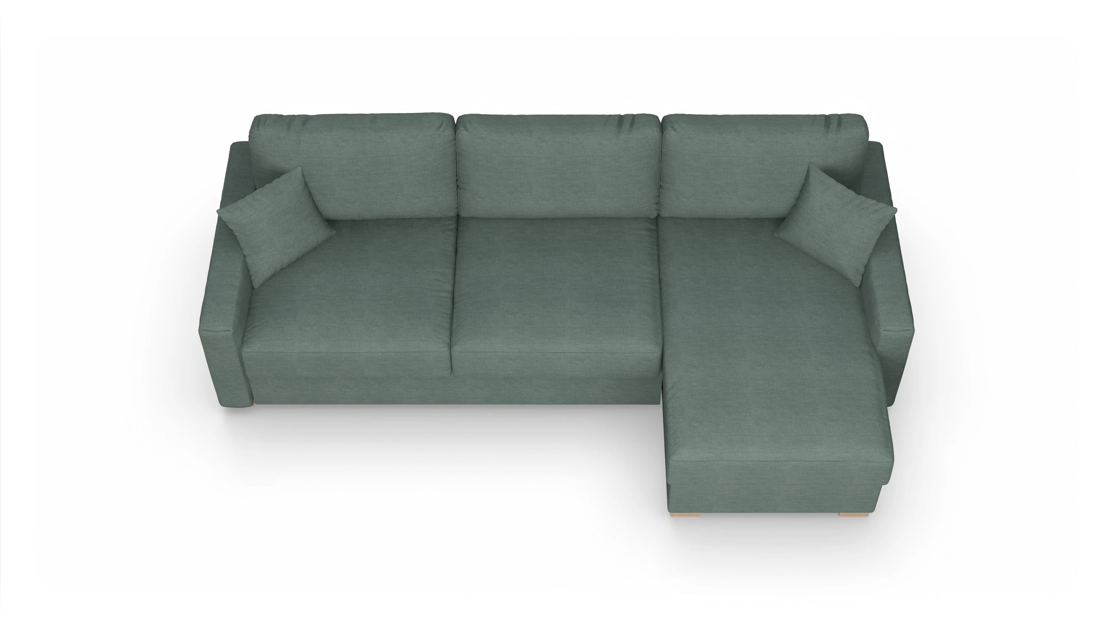 Ansicht des Produktes Christensen Sofa mit Rec rechts in Stoff grün