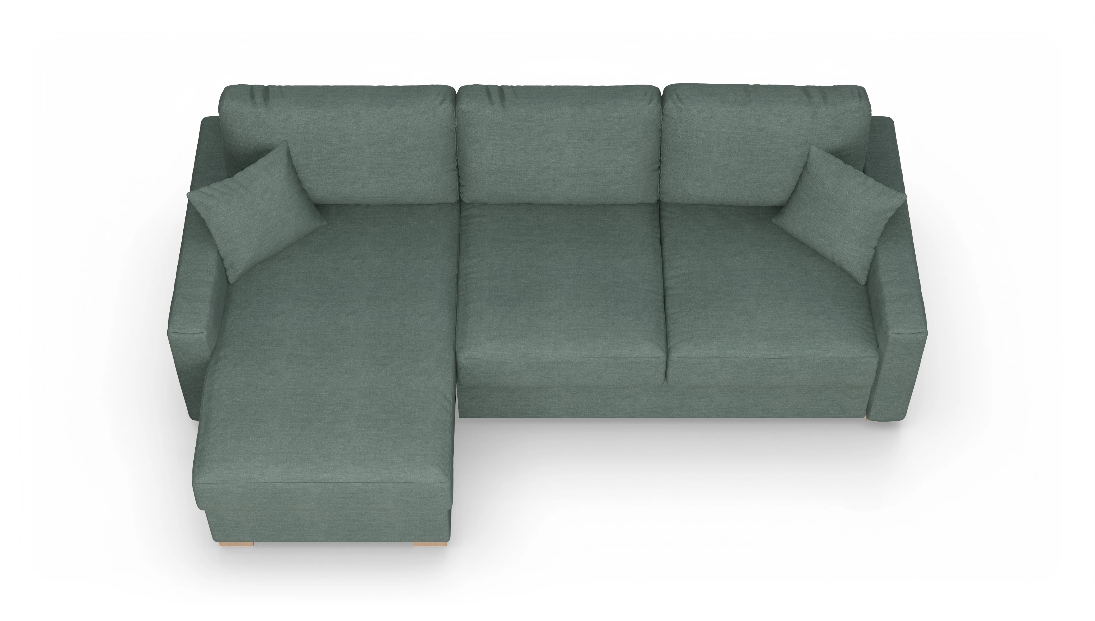 Ansicht des Produktes Christensen Sofa mit Rec links in Stoff grün