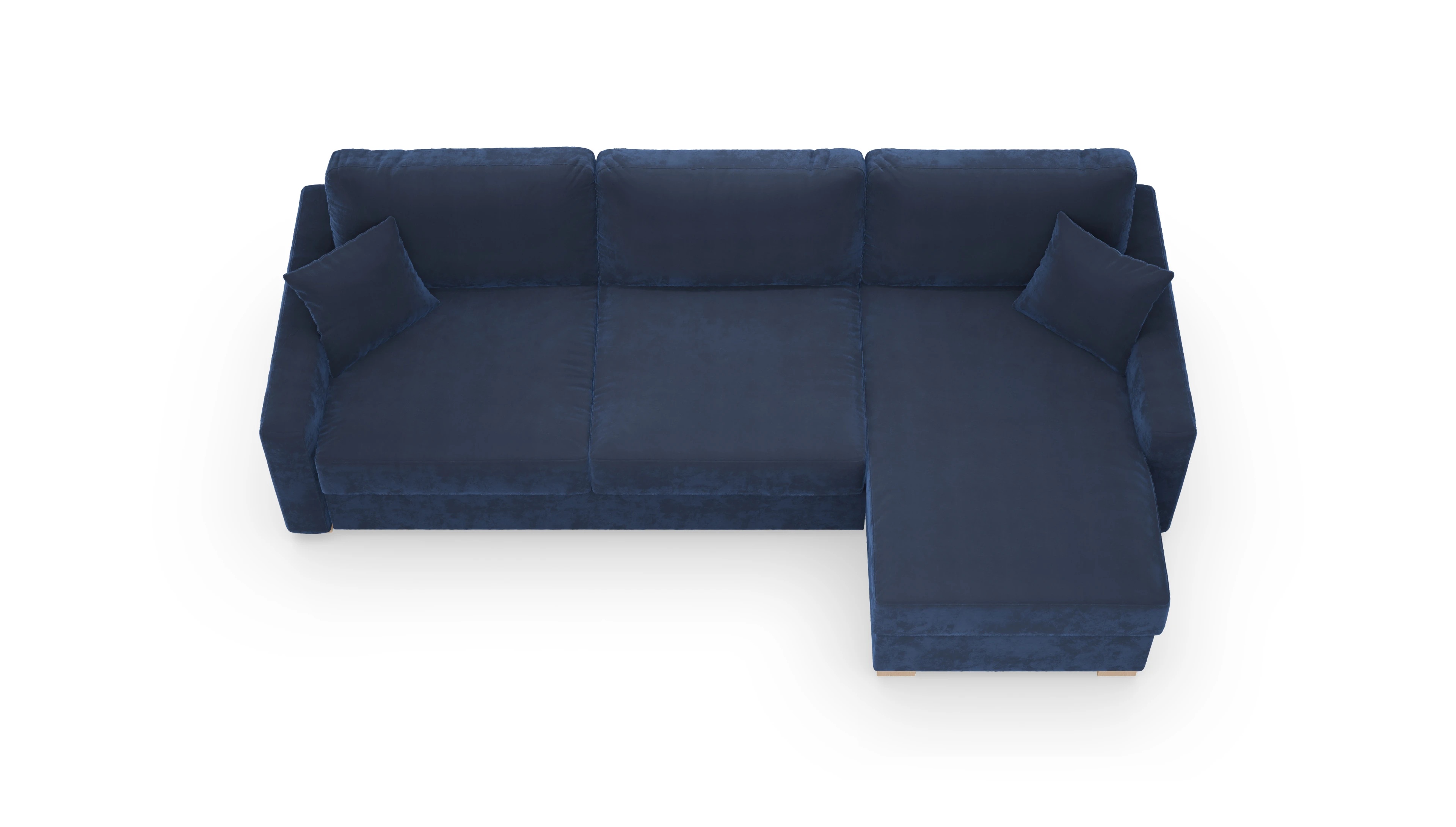 Schlafsofa Christensen Ansicht des Produktes Christensen Sofa mit Rec rechts in Samt blau