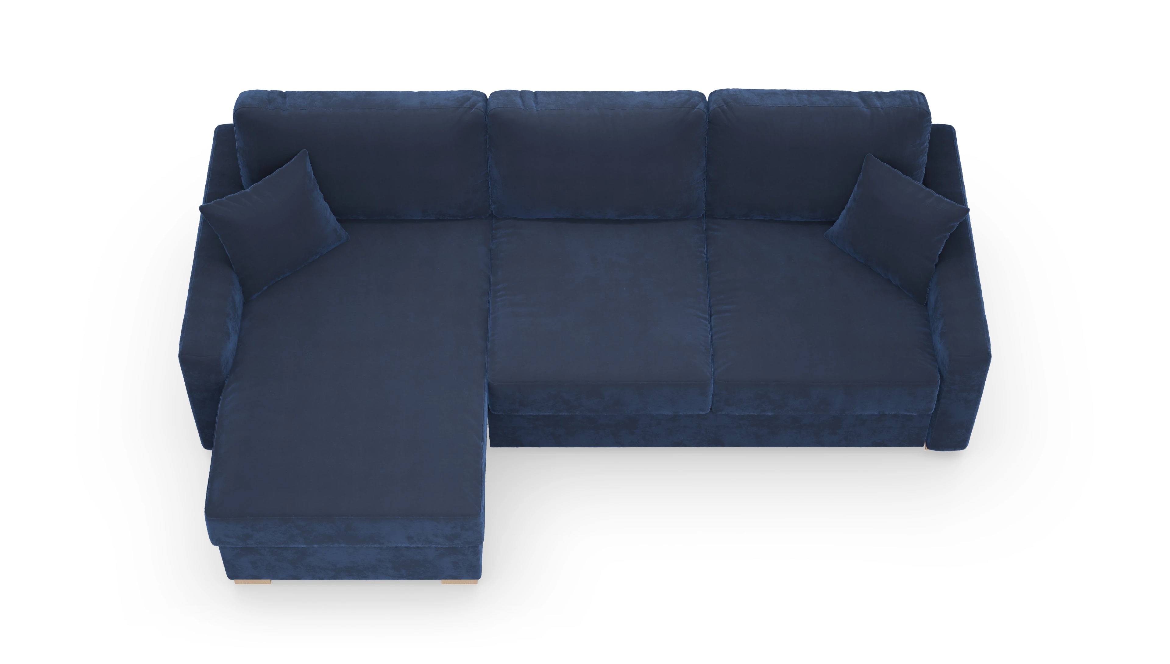 Ansicht des Produktes Christensen Sofa mit Rec links in Samt blau