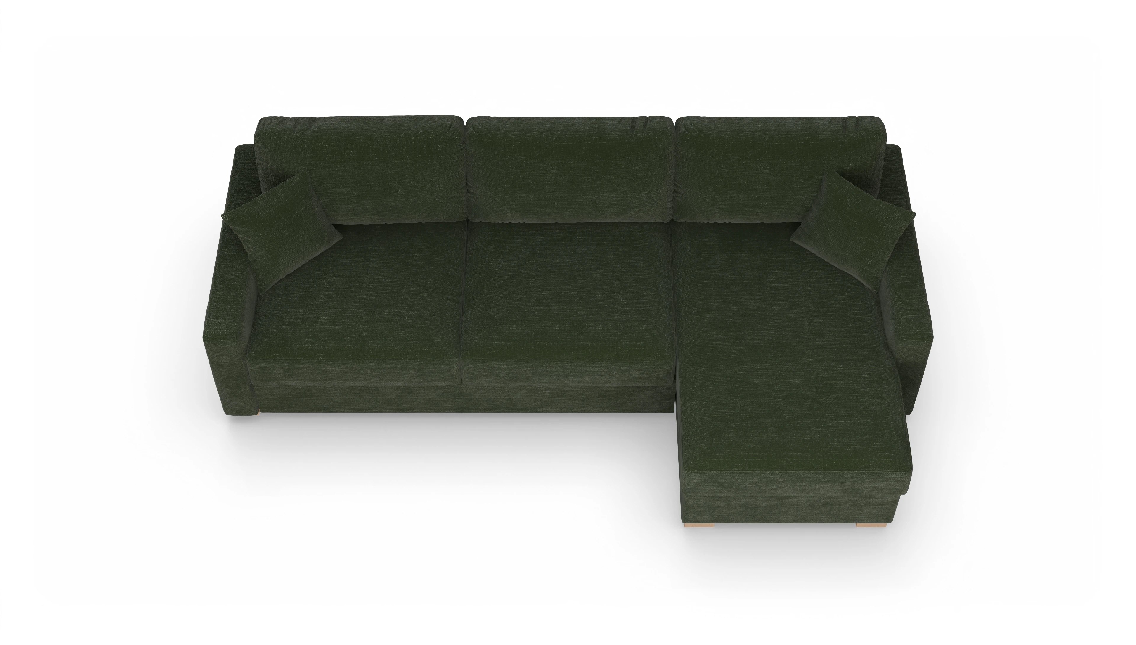 Ansicht des Produktes Christensen Sofa mit Rec rechts in Stoff grün