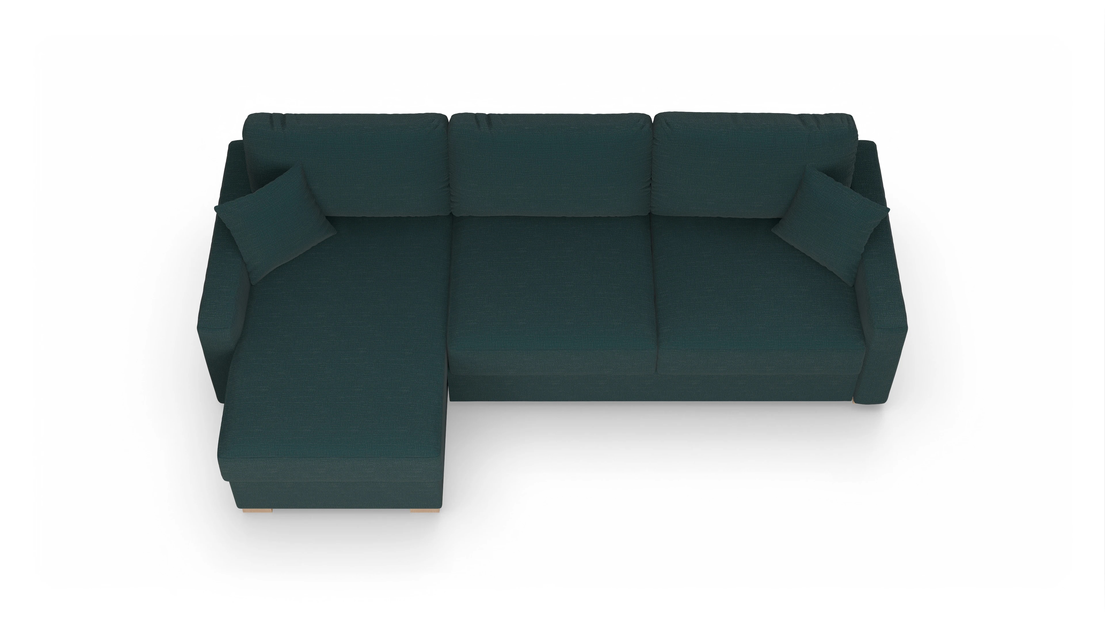 Ansicht des Produktes Christensen Sofa mit Rec links in Stoff blau