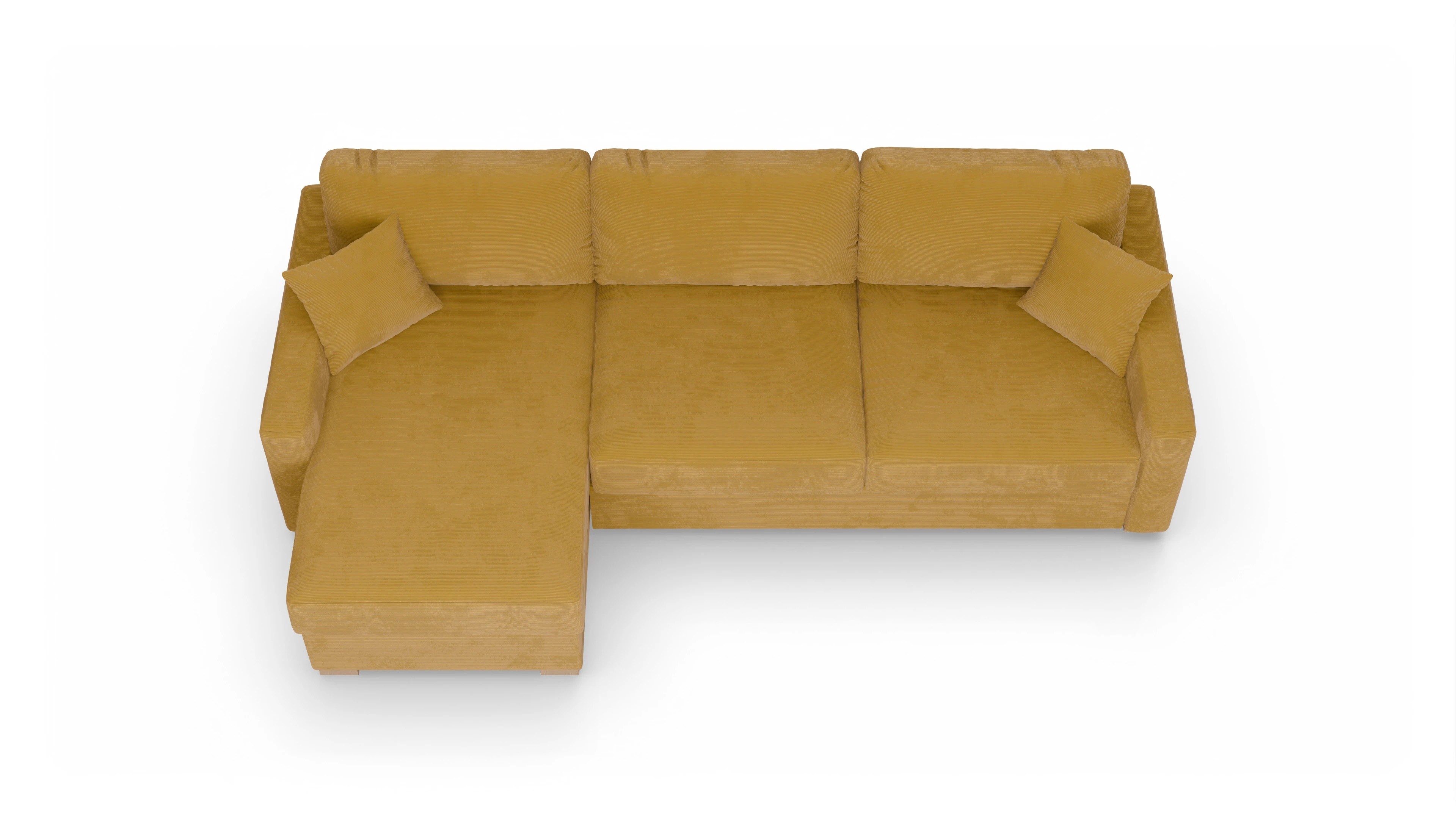 Ansicht des Produktes Christensen Sofa mit Rec links in Cord gelb