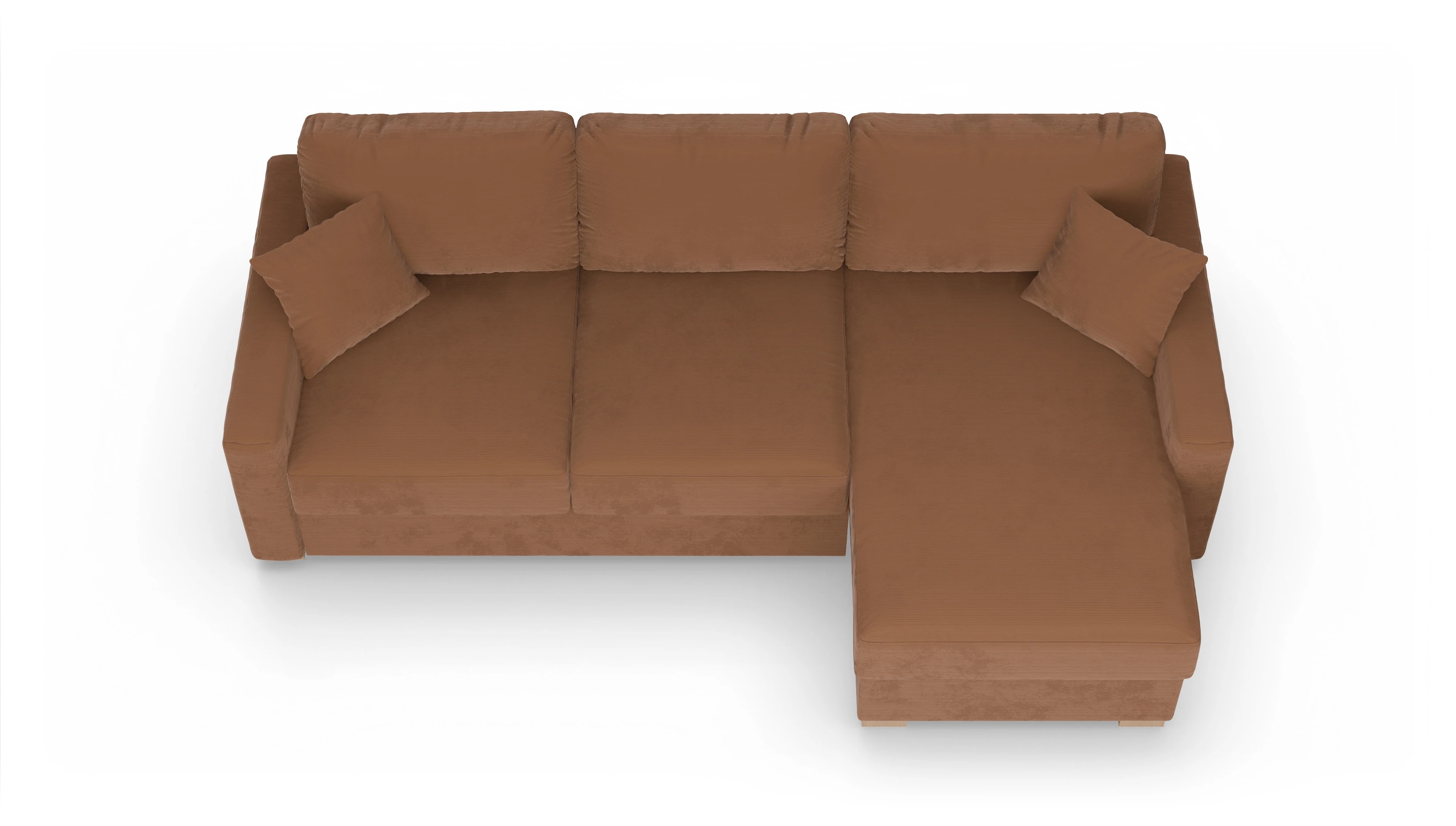 Ansicht des Produktes Christensen Sofa mit Rec rechts in Cord orange