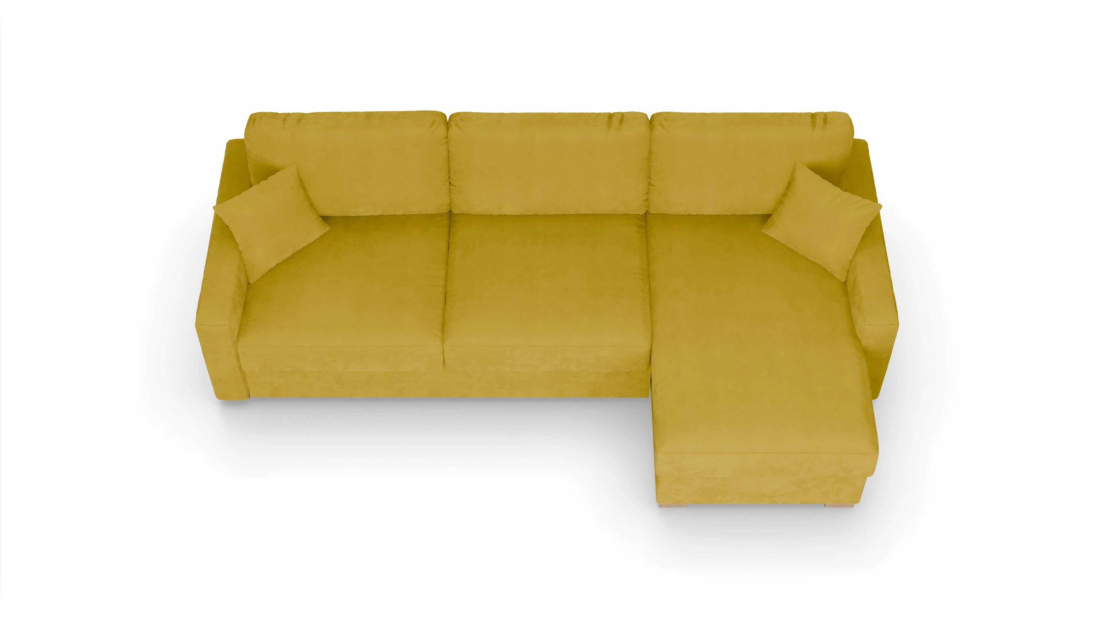 Ansicht des Produktes Christensen Sofa mit Rec rechts in Samt gelb