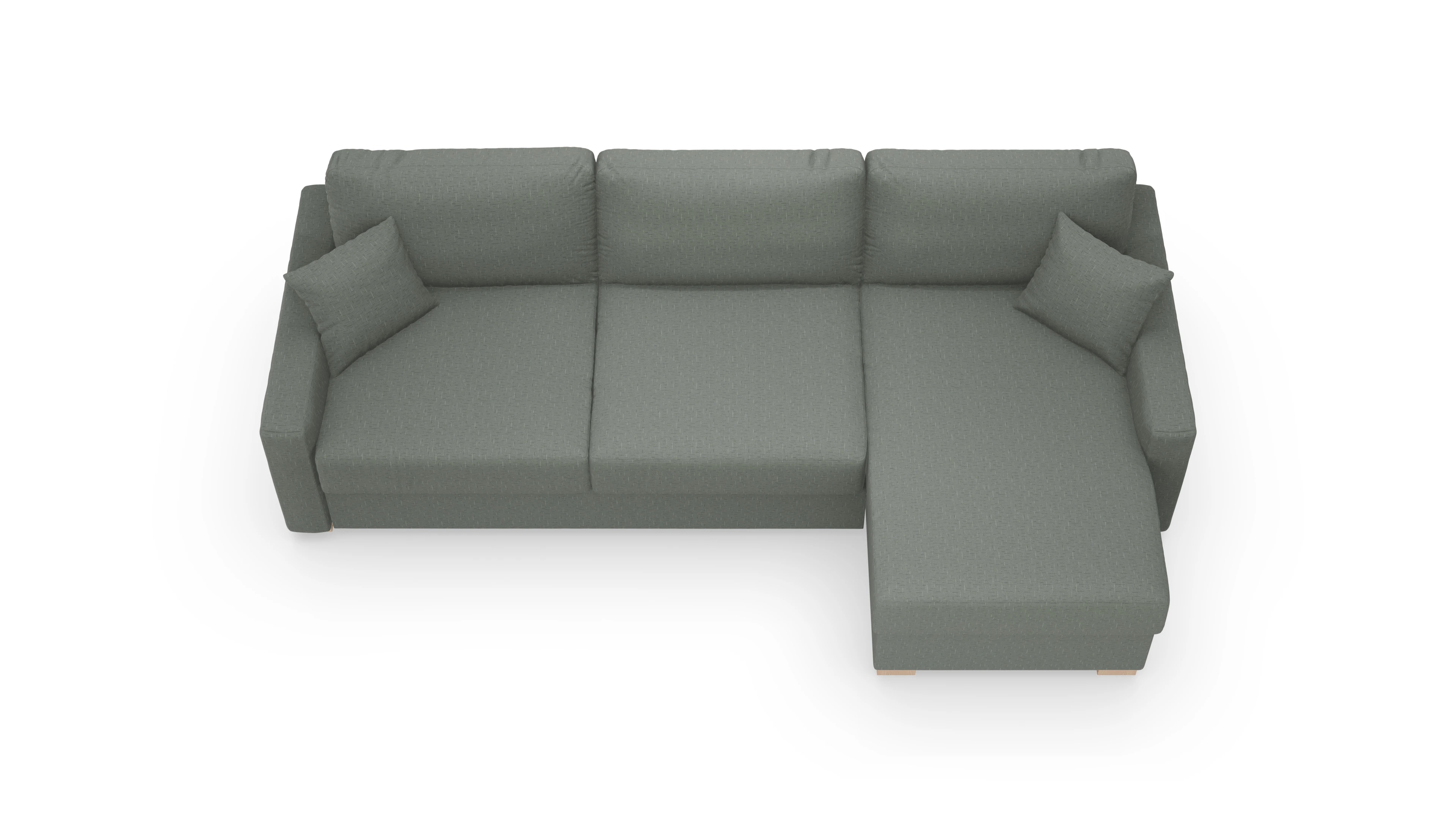 Ansicht des Produktes Christensen Sofa mit Rec rechts in Stoff grün
