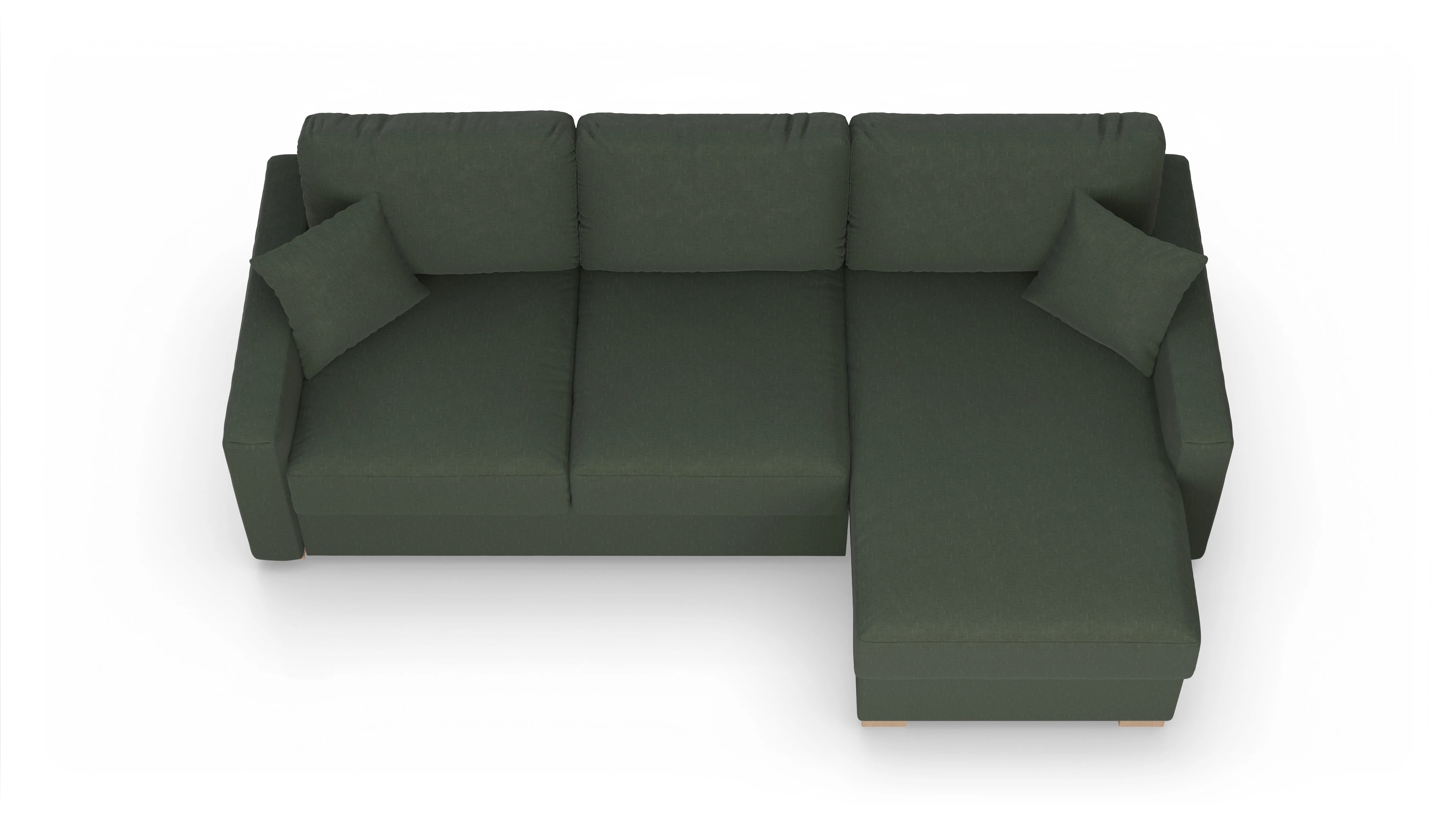 Ansicht des Produktes Christensen Sofa mit Rec rechts in Stoff grün