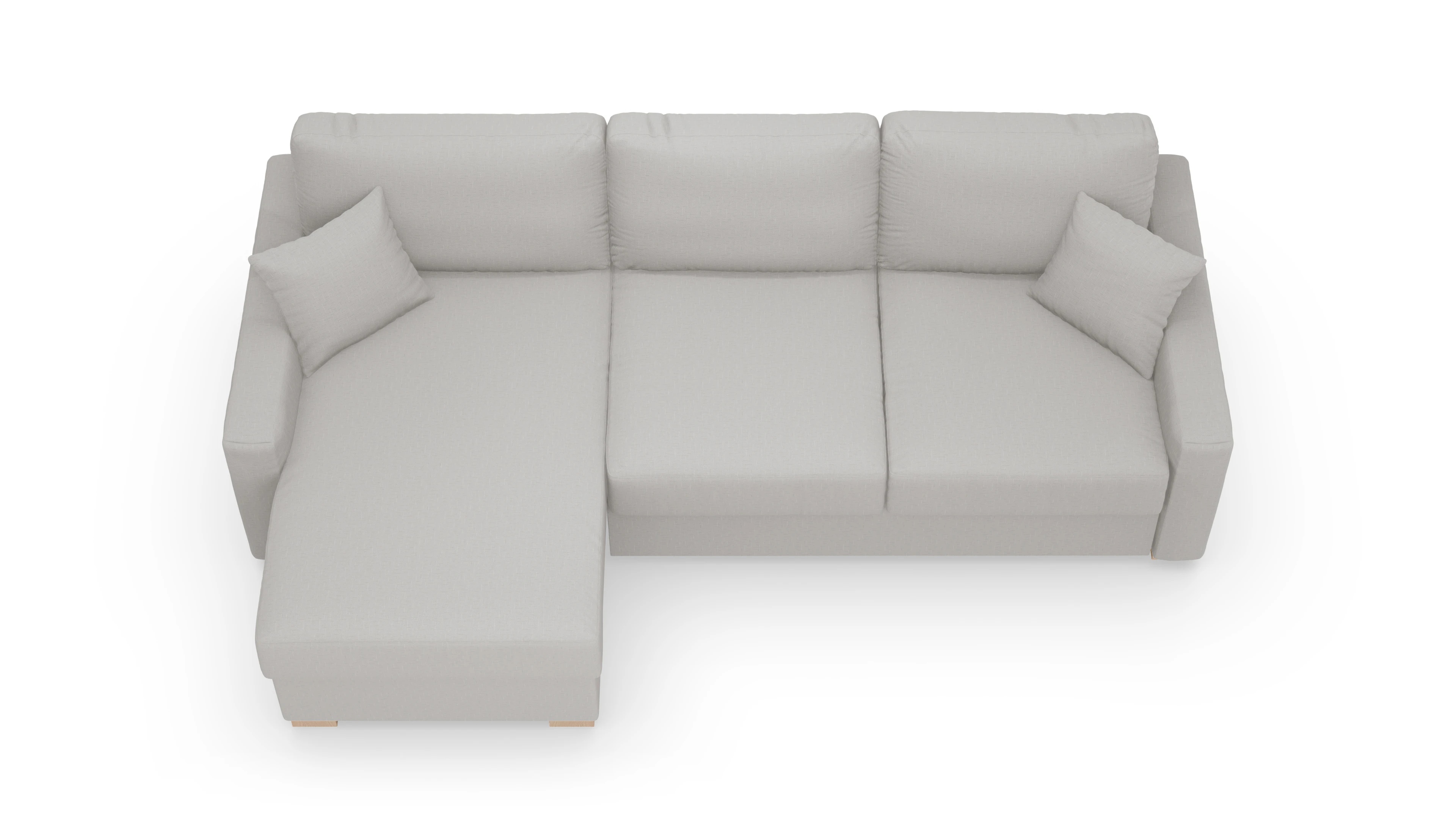 Schlafsofa Christensen Ansicht des Produktes Christensen Sofa mit Rec links in Stoff beige