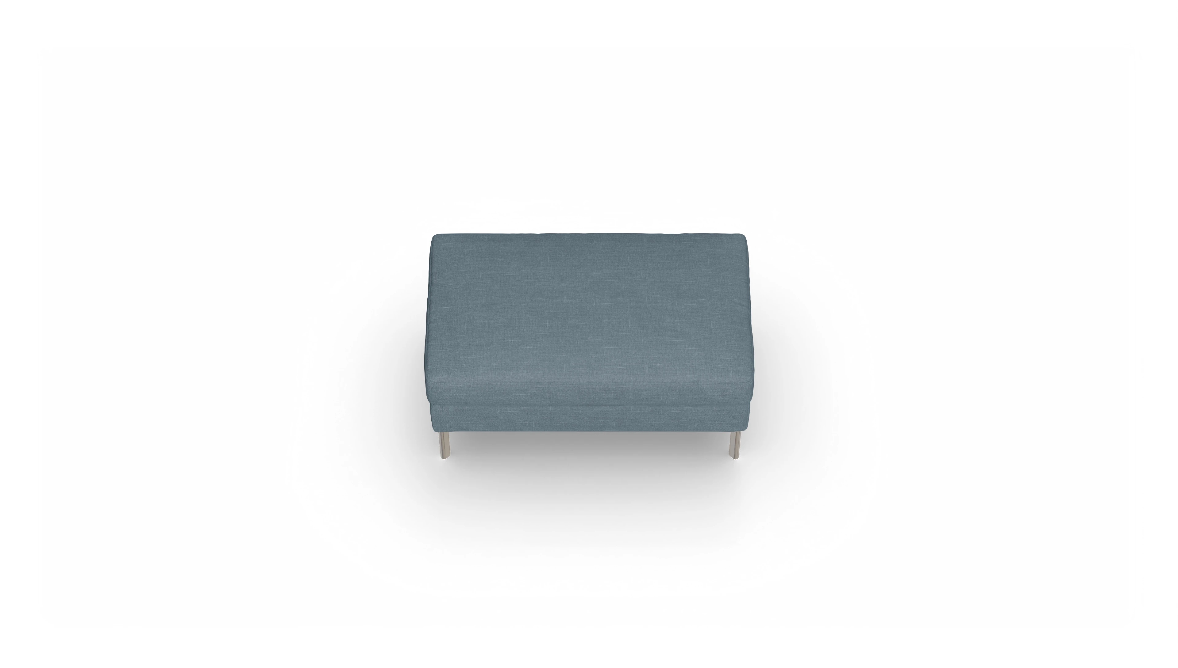 Ansicht des Produktes Pinedo Hocker in Stoff blau