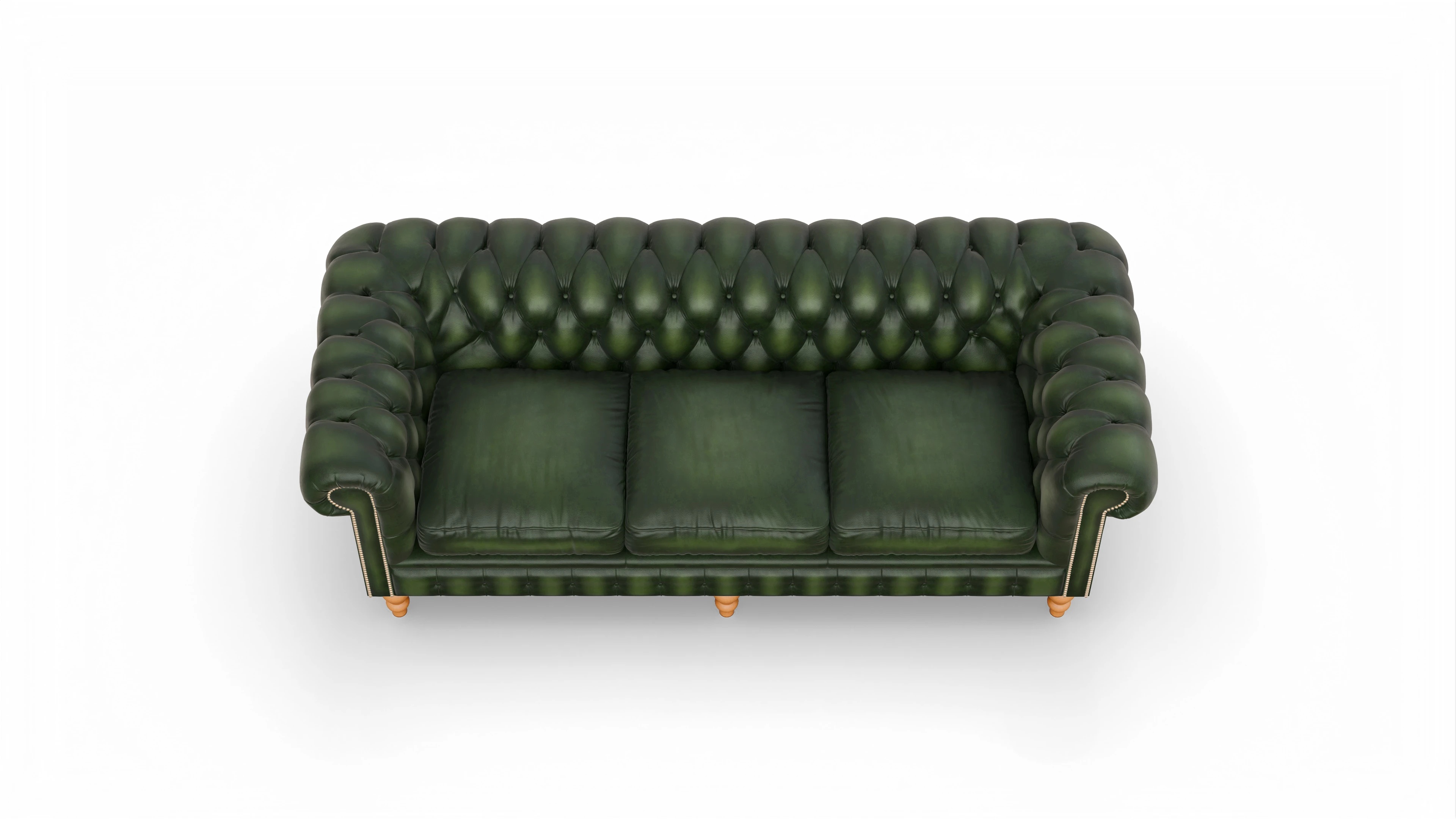 Chesterfield Sofa Russel Ansicht des Produktes Russel 3,5-Sitzer in Leder grün