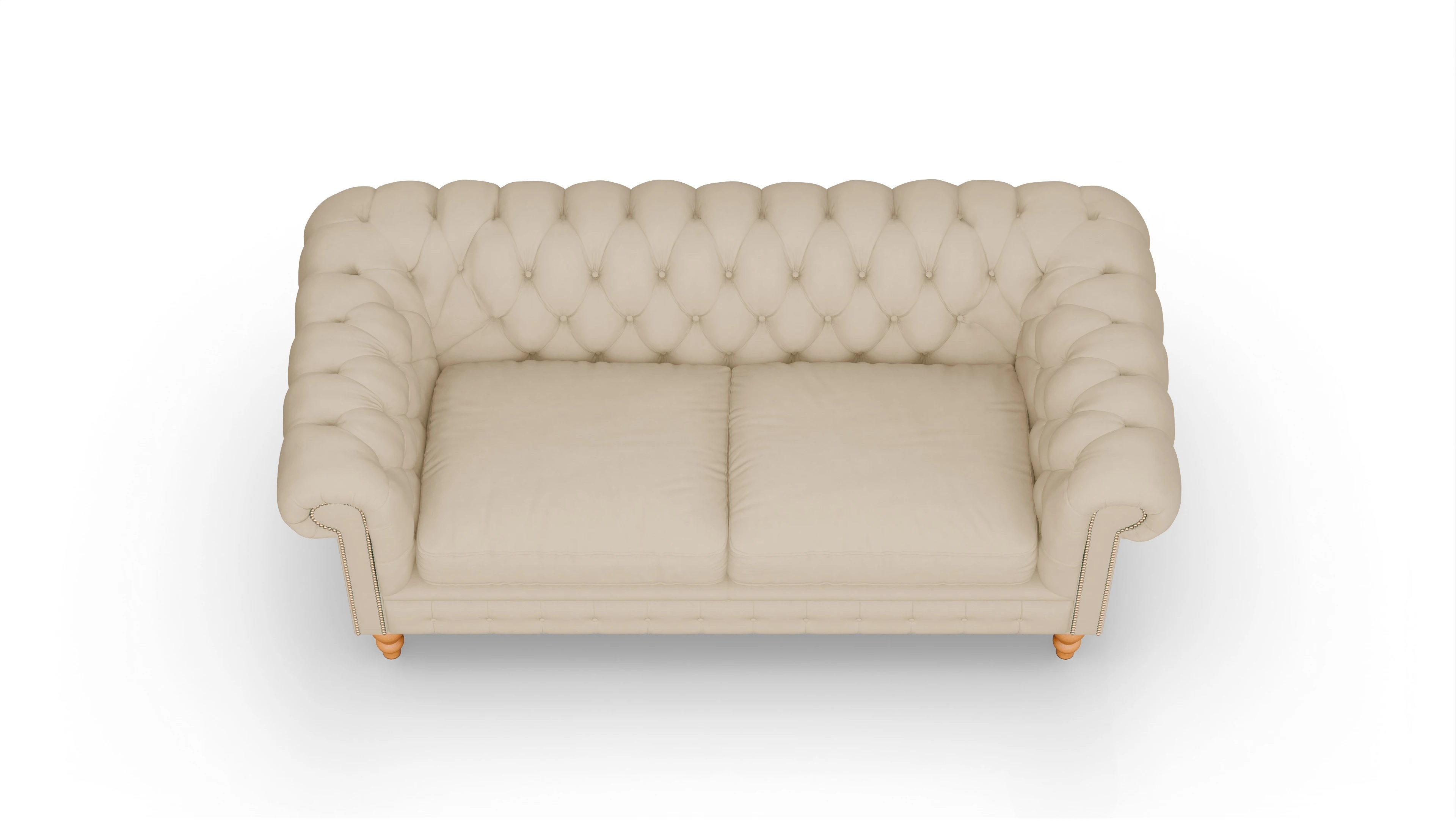 Chesterfield Sofa Russel Ansicht des Produktes Russel 3-Sitzer in Leder beige