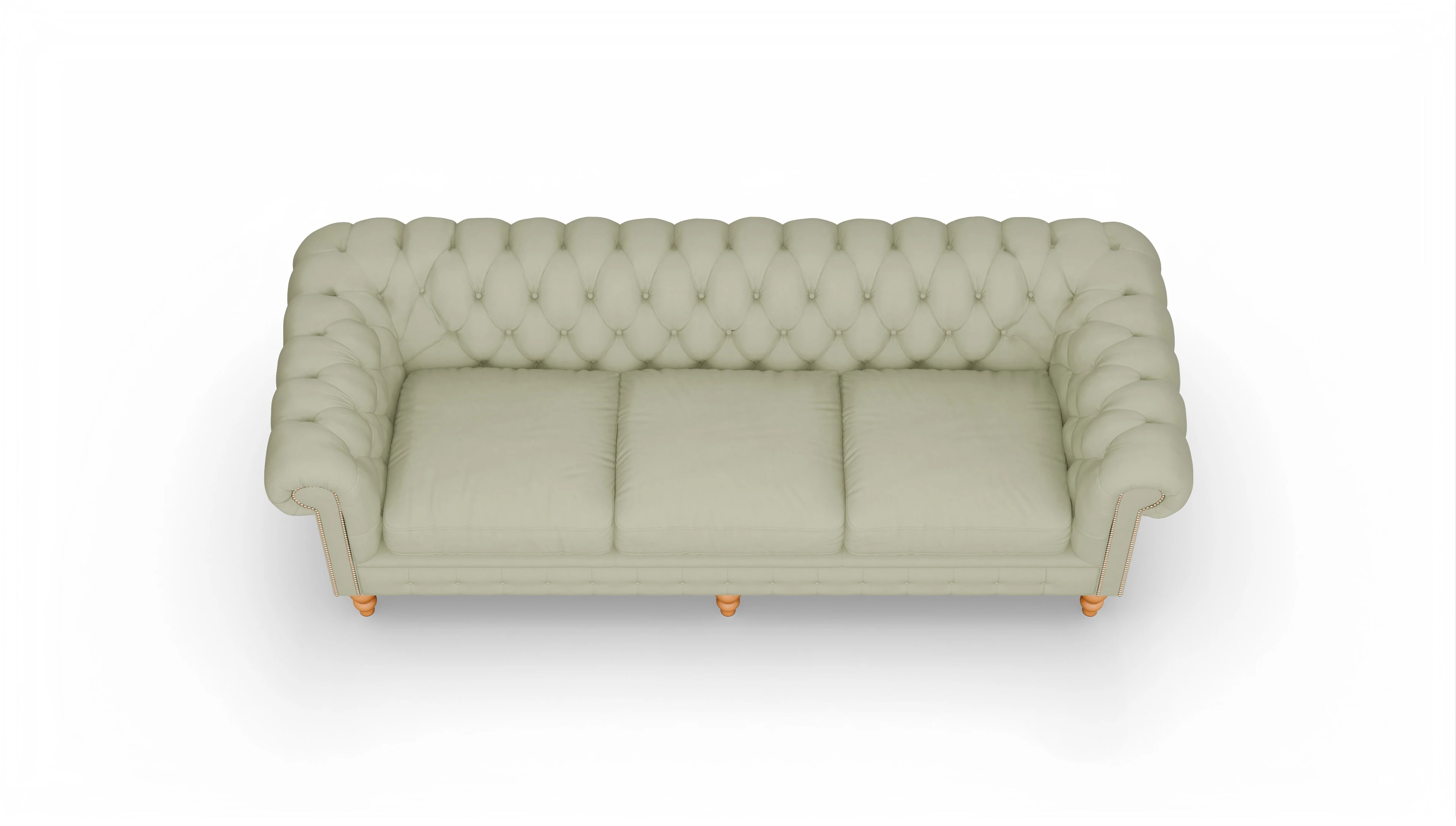 Chesterfield Sofa Russel Ansicht des Produktes Russel 4-Sitzer in Leder grün