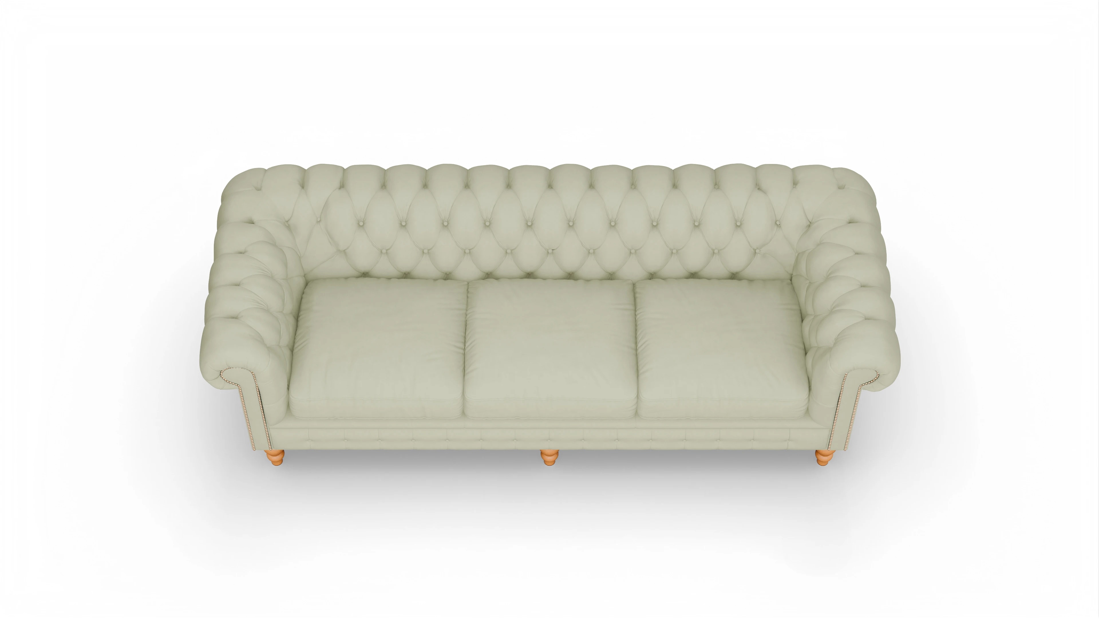 Chesterfield Sofa Russel Ansicht des Produktes Russel 4-Sitzer in Leder grau
