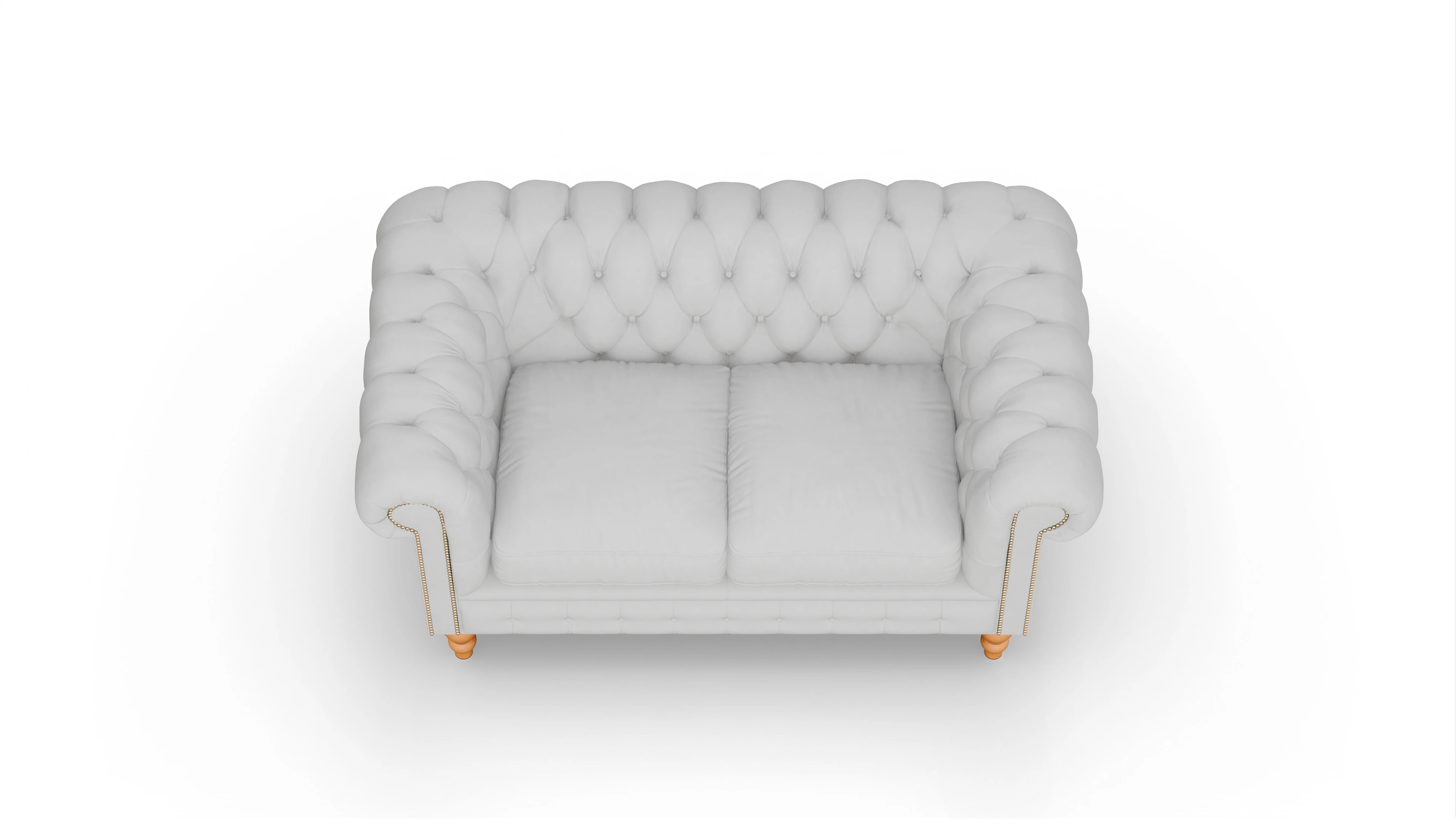 Chesterfield Sofa Russel Ansicht des Produktes Russel 2-Sitzer in Leder weiß