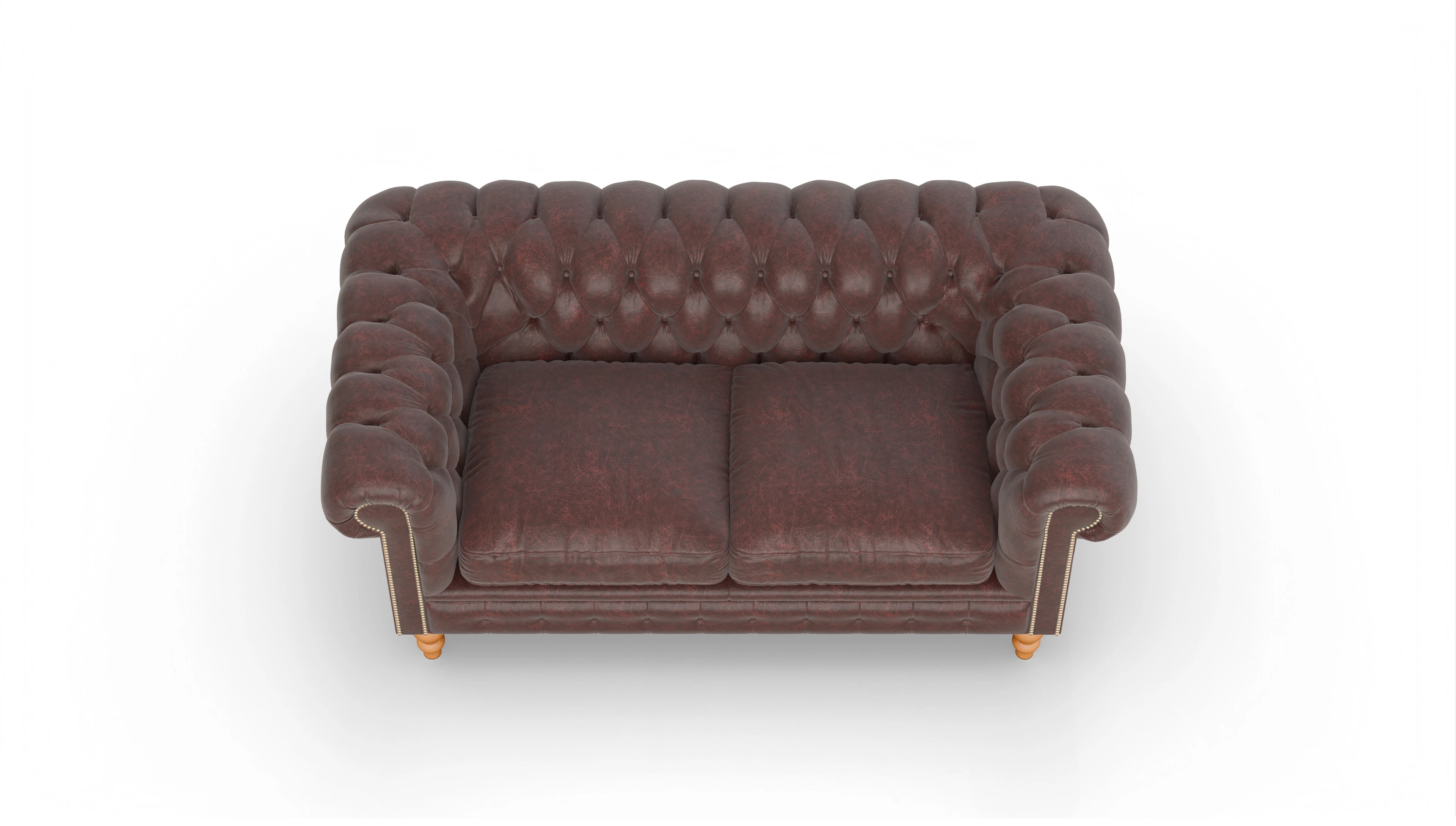 Chesterfield Sofa Russel Ansicht des Produktes Russel 2,5-Sitzer in Leder rot