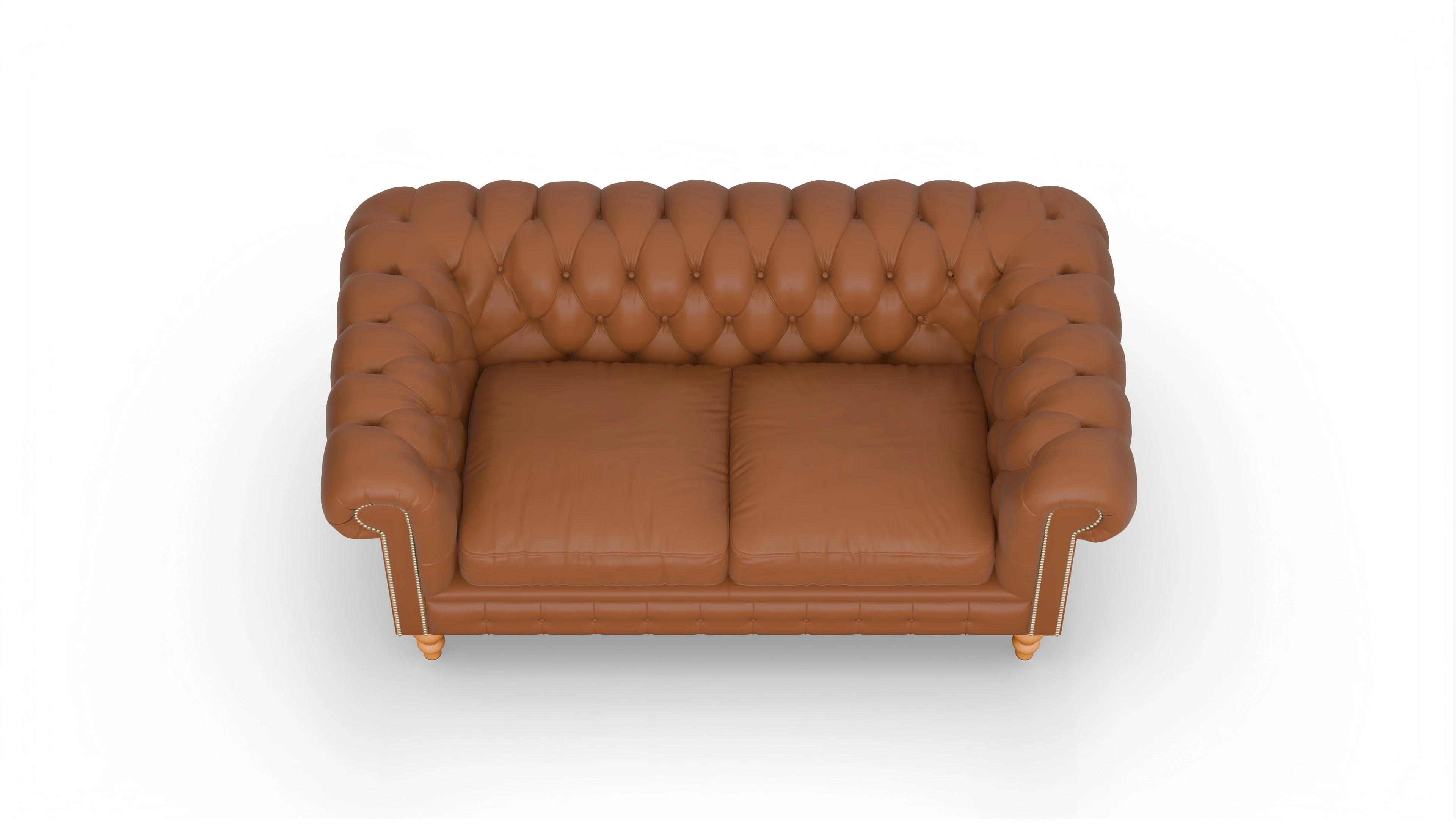 Chesterfield Sofa Russel Ansicht des Produktes Russel 2,5-Sitzer in Leder braun
