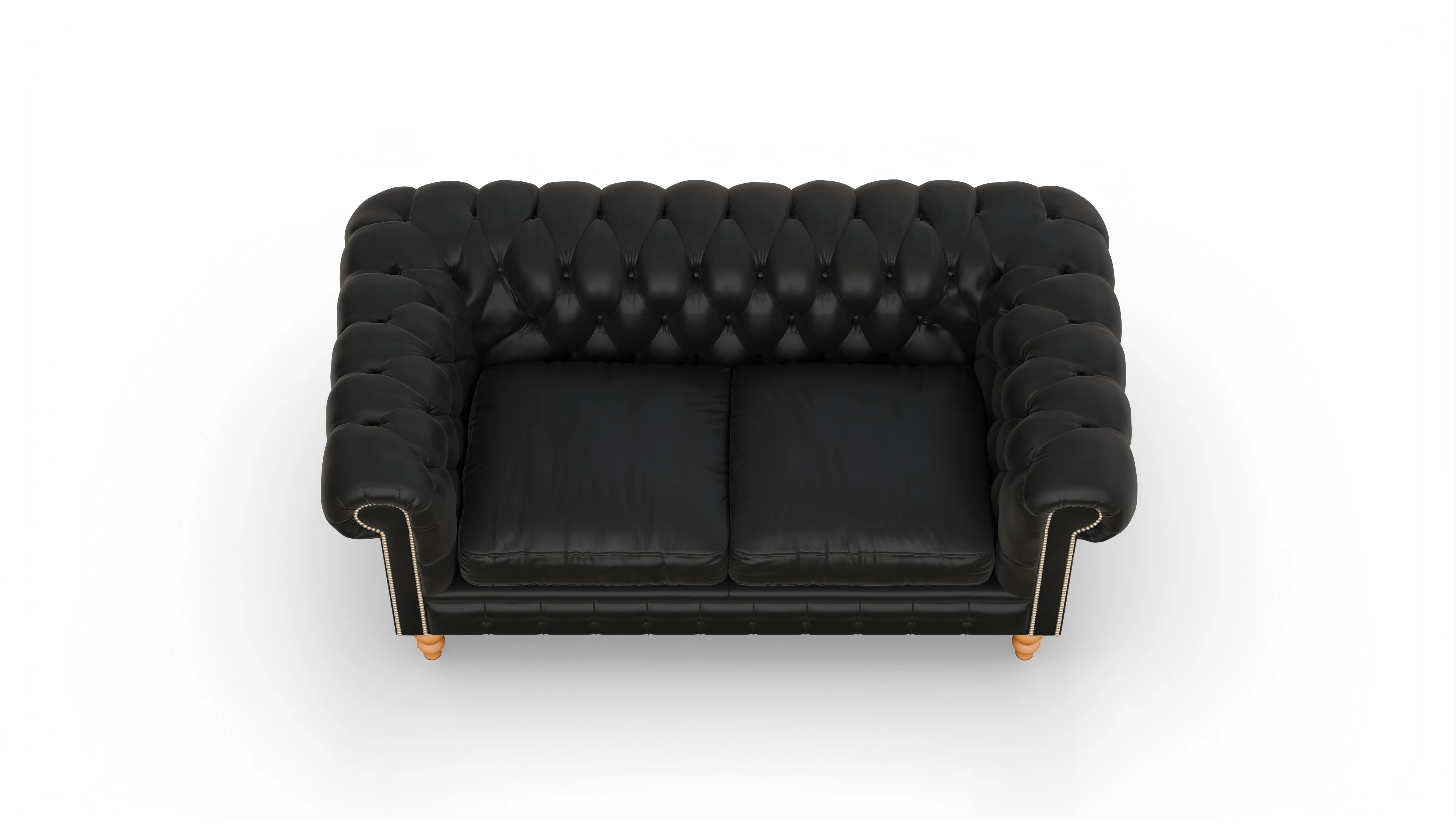 Chesterfield Sofa Russel Ansicht des Produktes Russel 2,5-Sitzer in Leder schwarz
