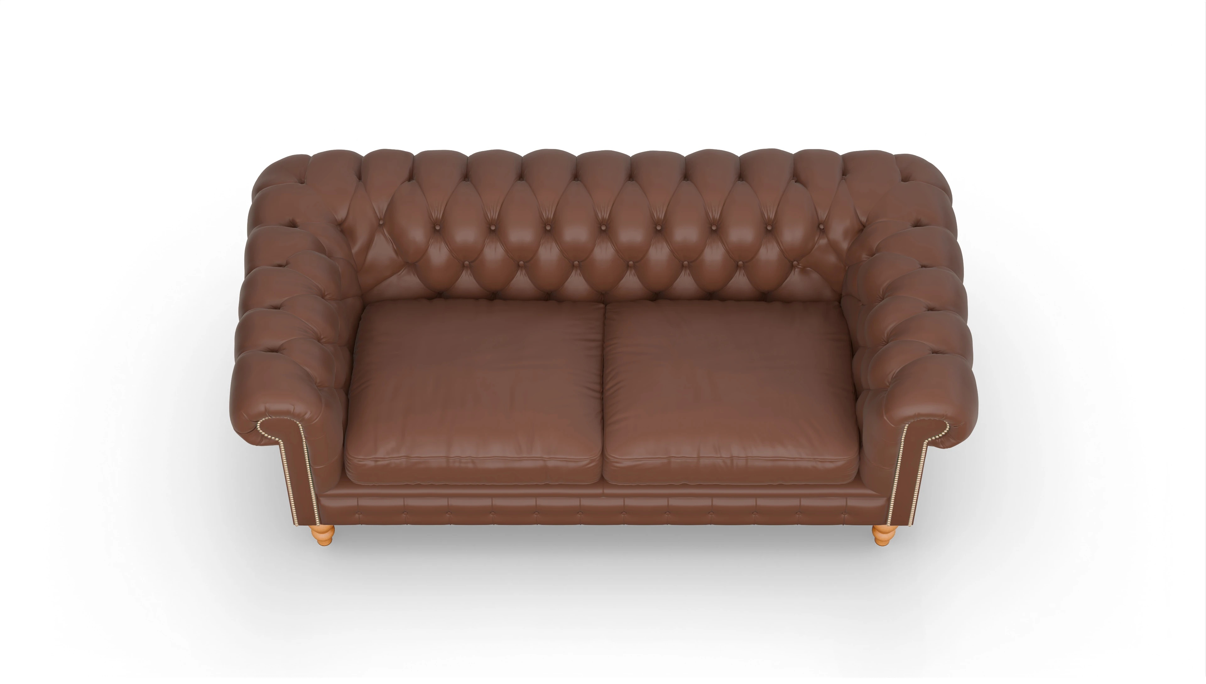 Chesterfield Sofa Russel Ansicht des Produktes Russel 3-Sitzer in Leder braun