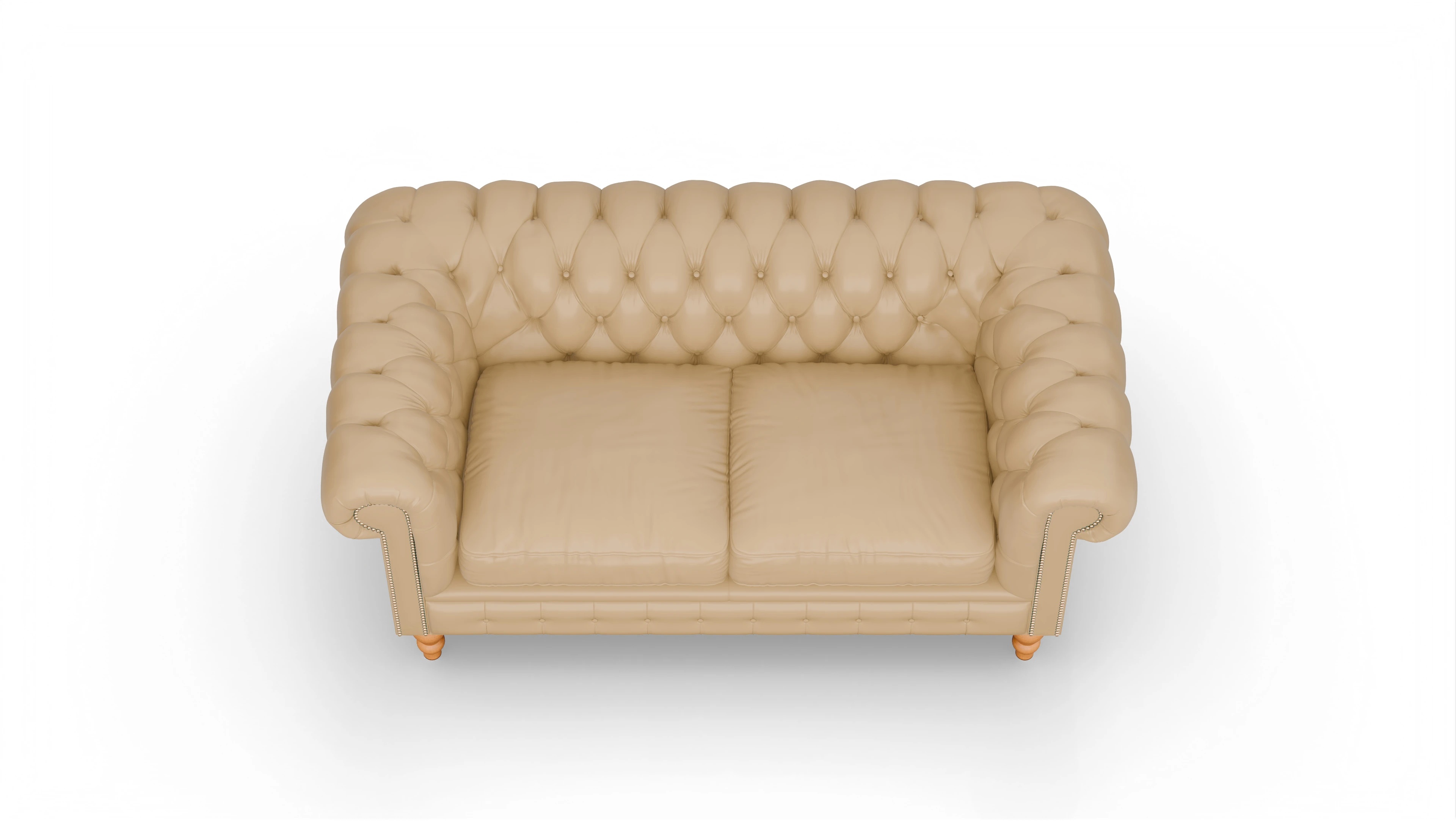 Chesterfield Sofa Russel Ansicht des Produktes Russel 2,5-Sitzer in Leder beige
