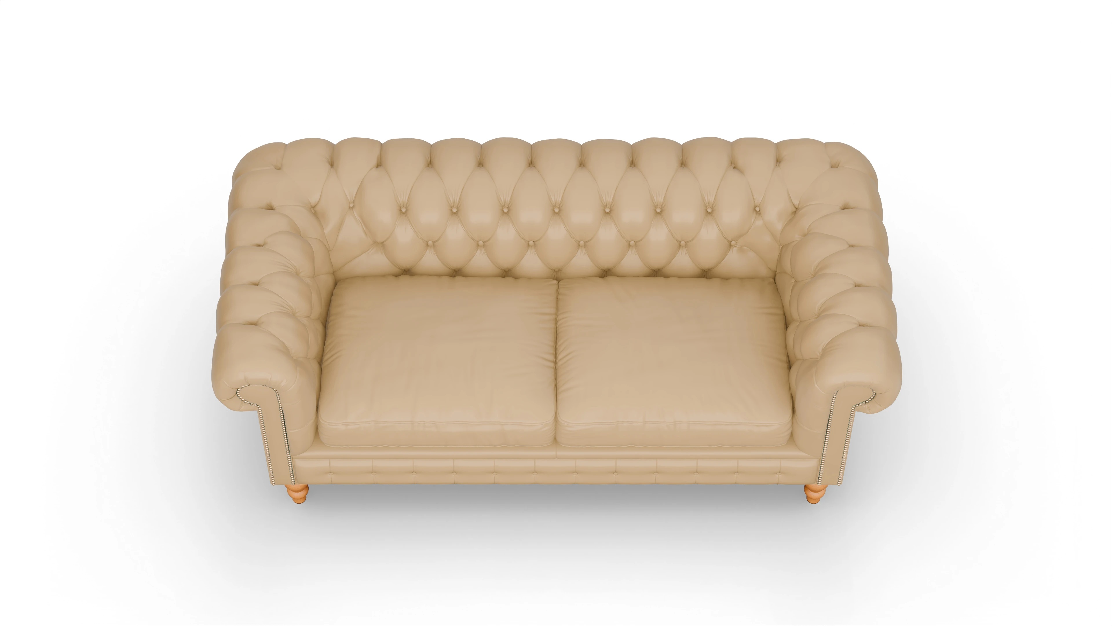 Chesterfield Sofa Russel Ansicht des Produktes Russel 3-Sitzer in Leder beige