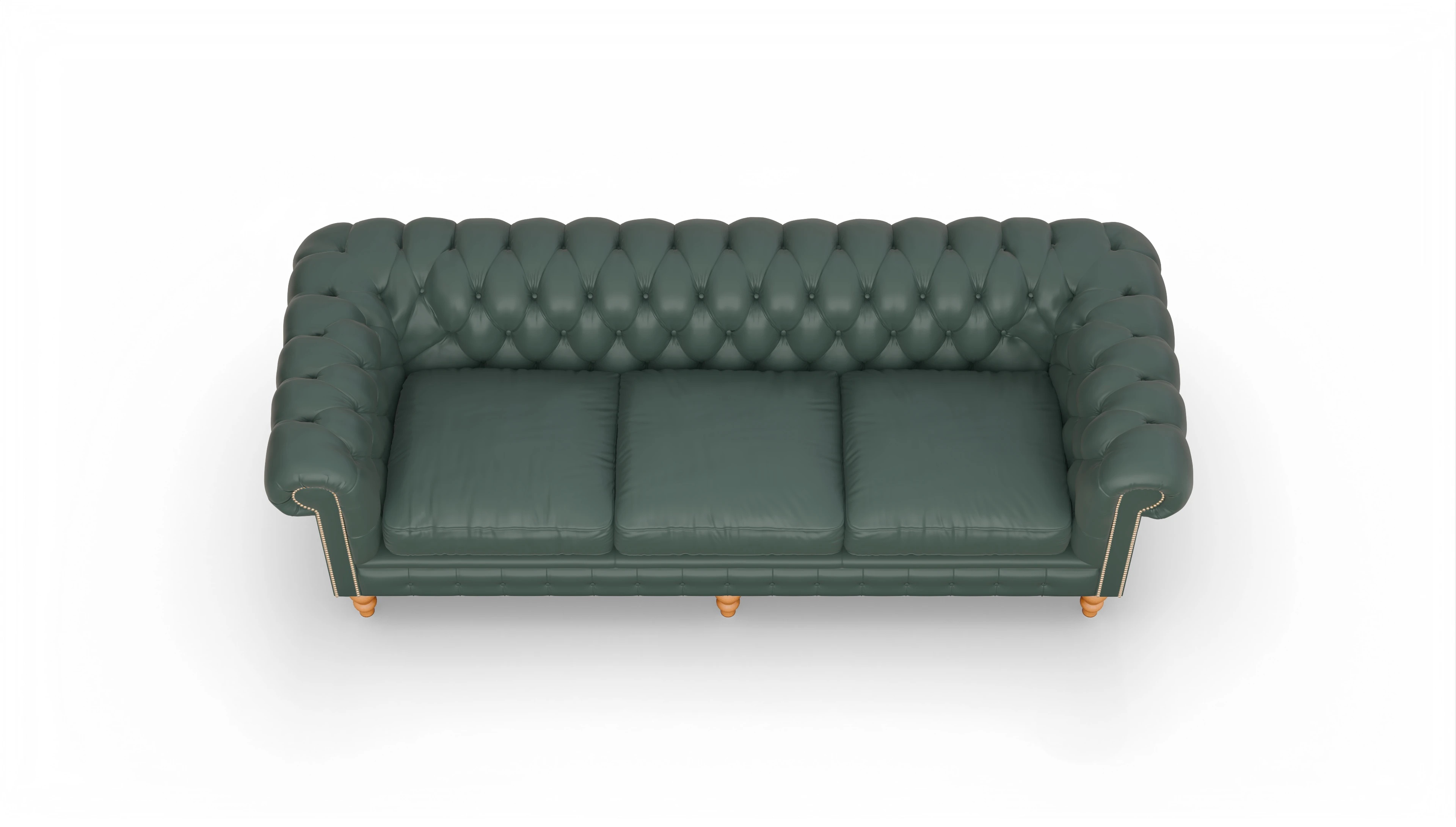 Chesterfield Sofa Russel Ansicht des Produktes Russel 4-Sitzer in Leder grün