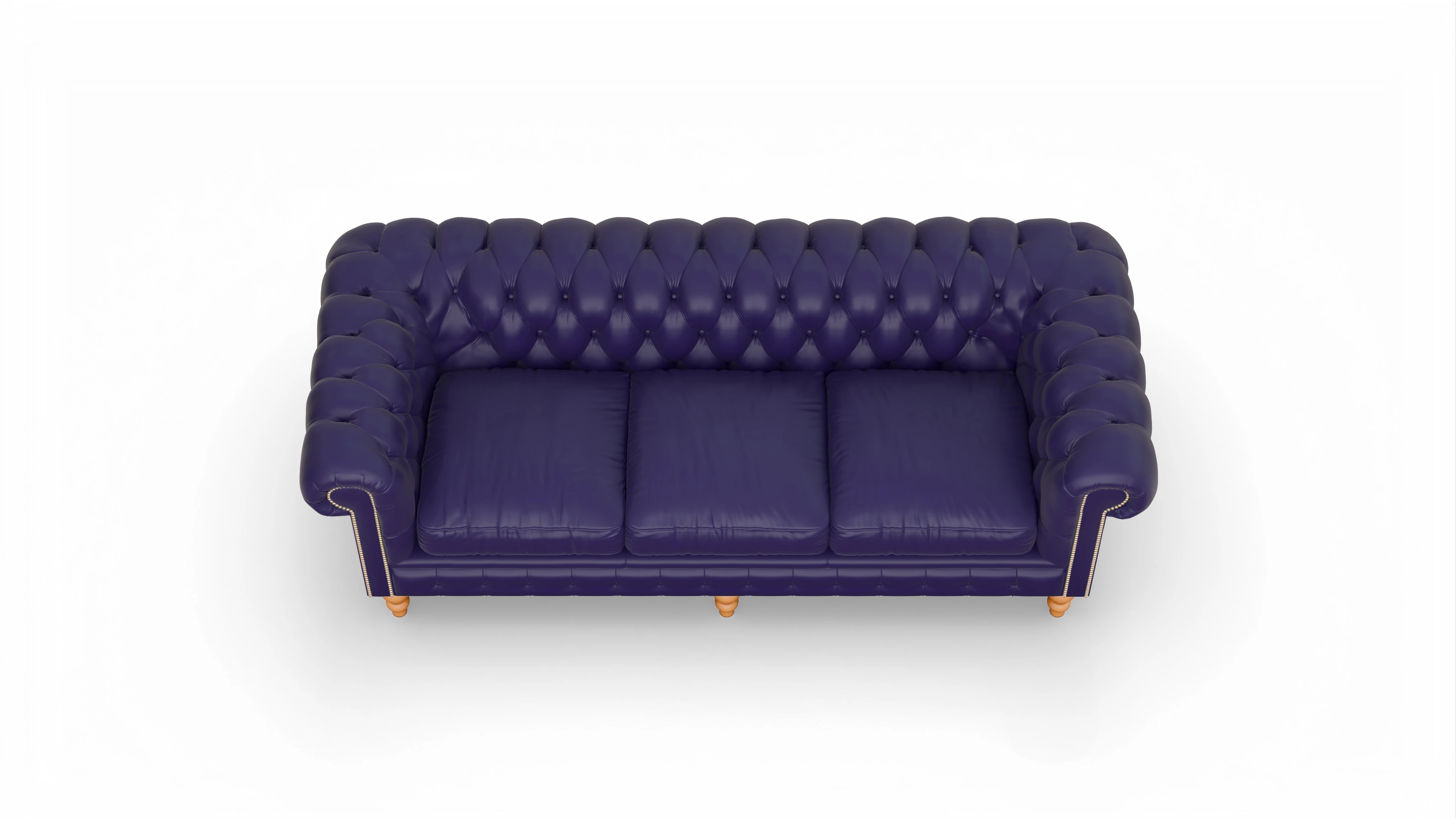 Chesterfield Sofa Russel Ansicht des Produktes Russel 3,5-Sitzer in Leder blau