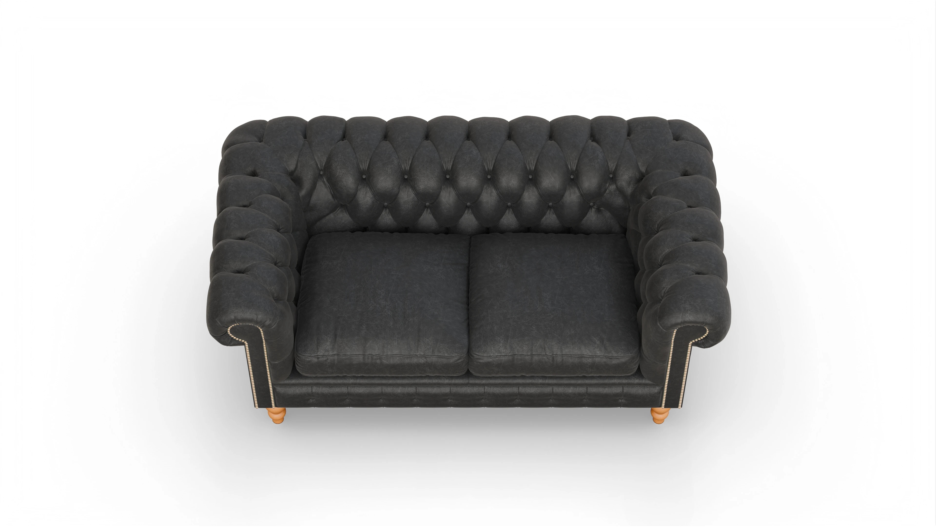 Chesterfield Sofa Russel Ansicht des Produktes Russel 2,5-Sitzer in Leder schwarz