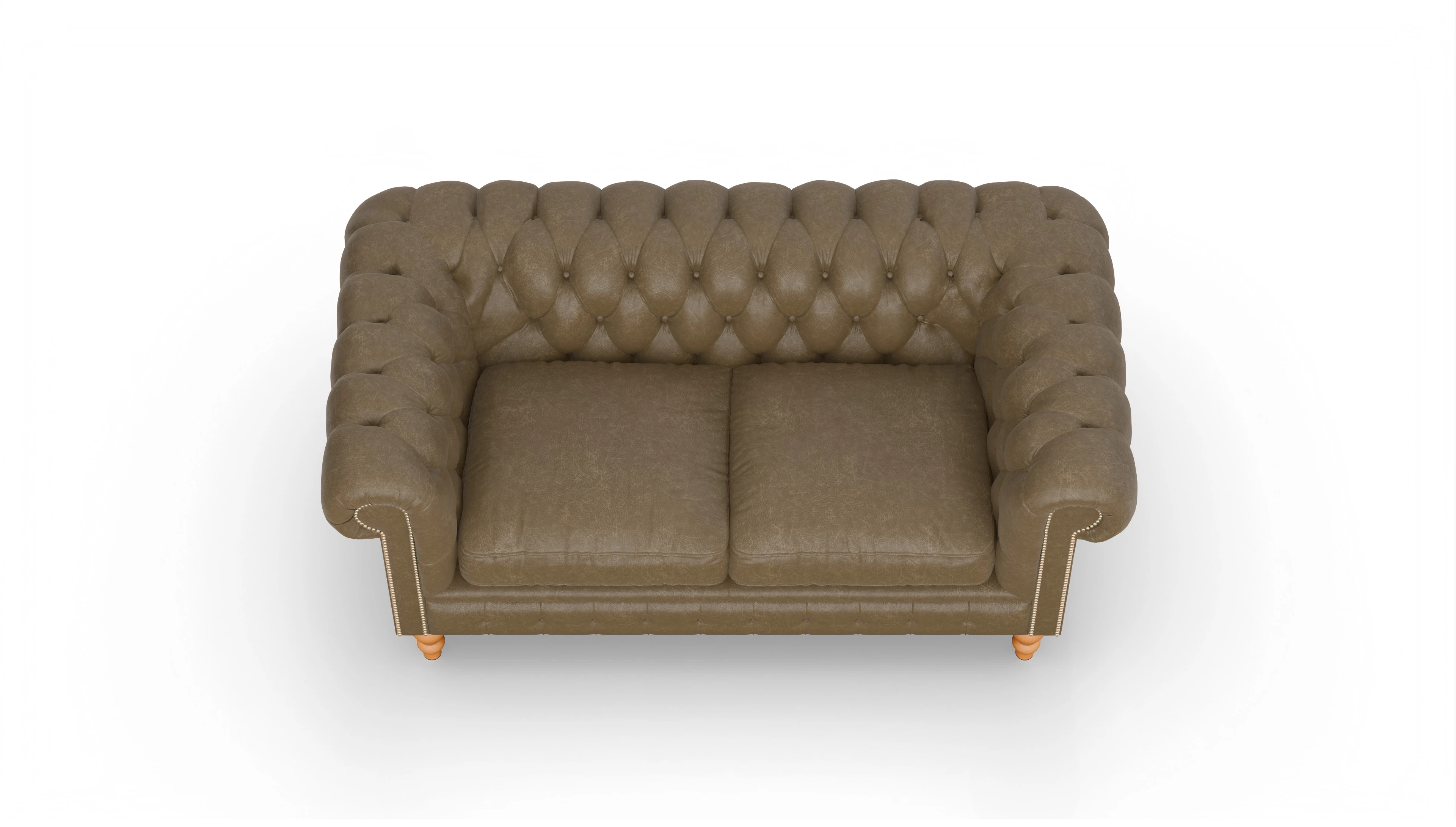 Chesterfield Sofa Russel Ansicht des Produktes Russel 2,5-Sitzer in Leder grün