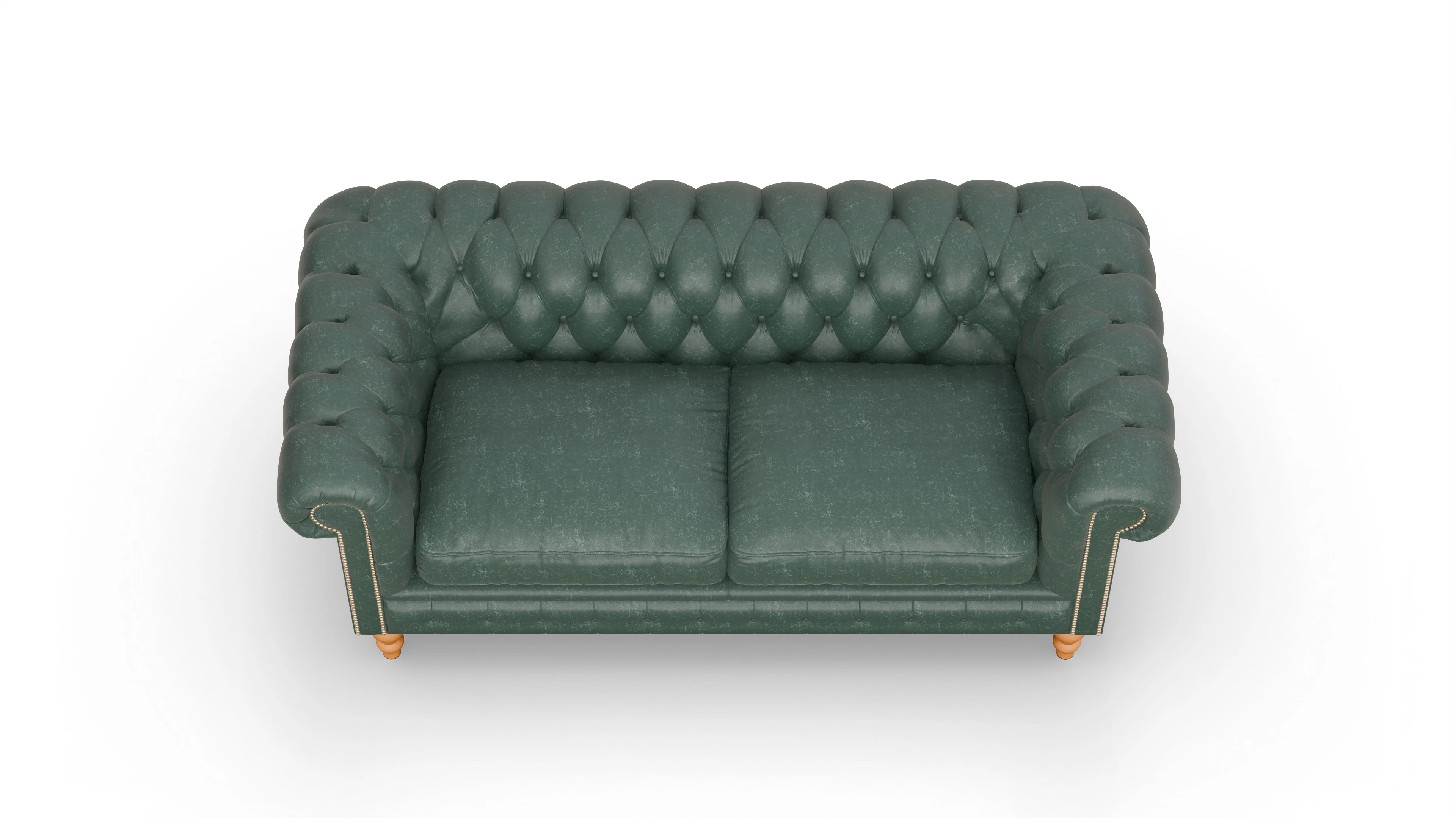 Chesterfield Sofa Russel Ansicht des Produktes Russel 3-Sitzer in Leder grün