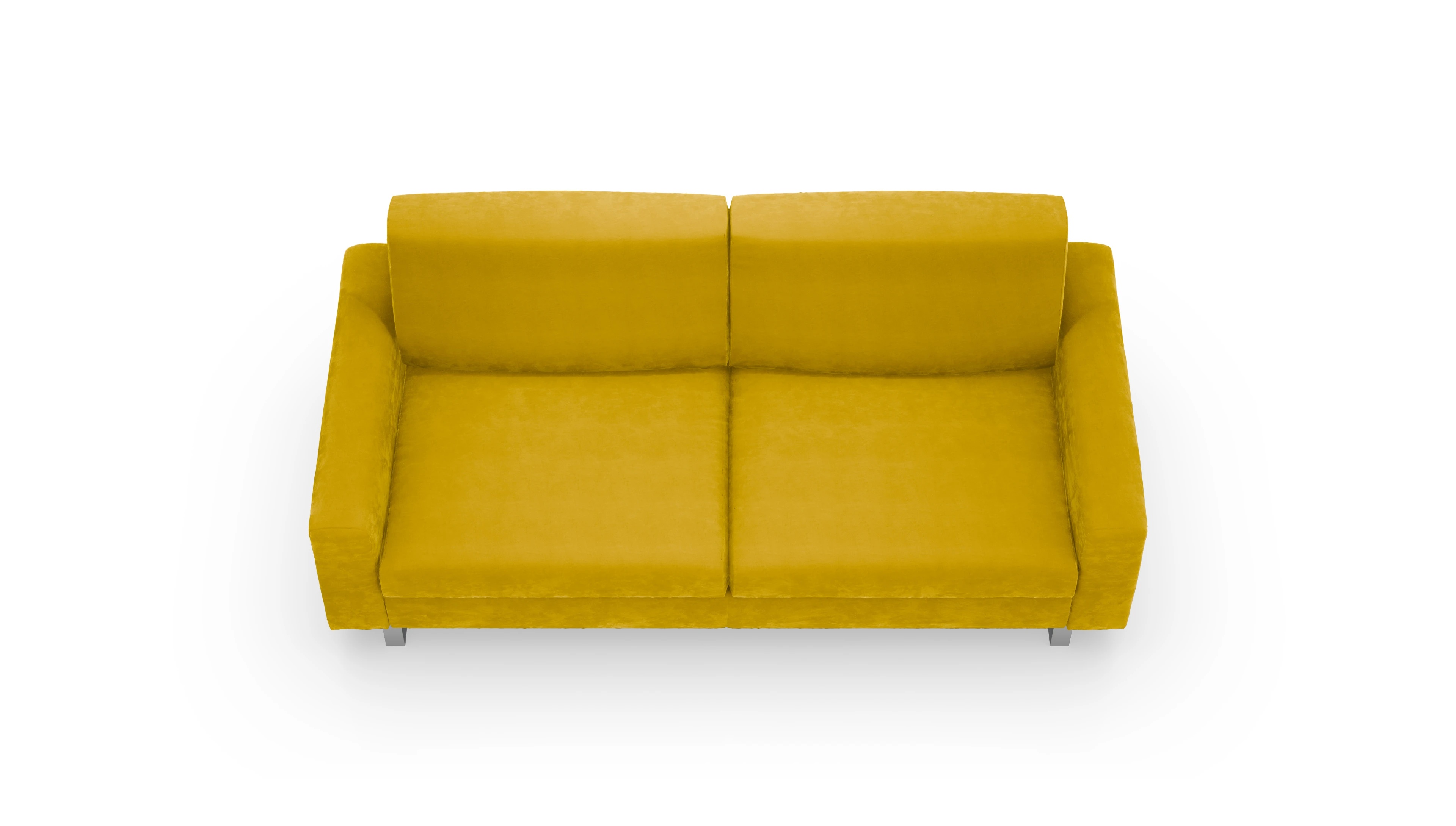 Schlafsofa Fontego Ansicht des Produktes Fontego 3-Sitzer in Samt gelb