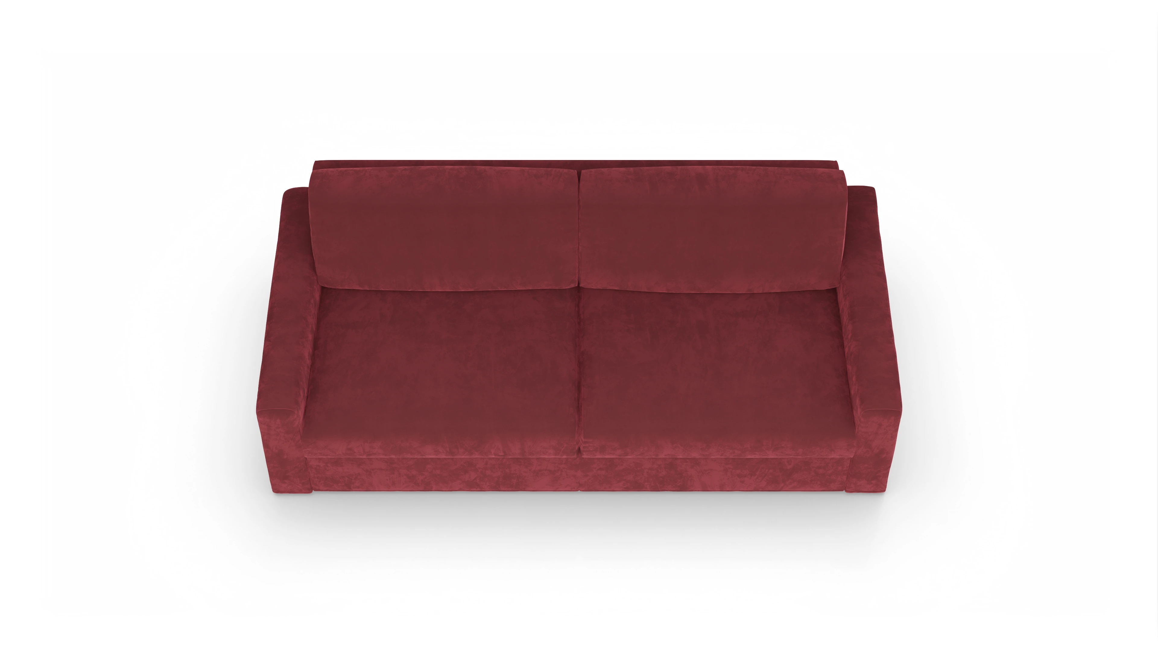 Schlafsofa Vinanti in Stoff Ansicht des Produktes Vinanti 3-Sitzer in Samt rot