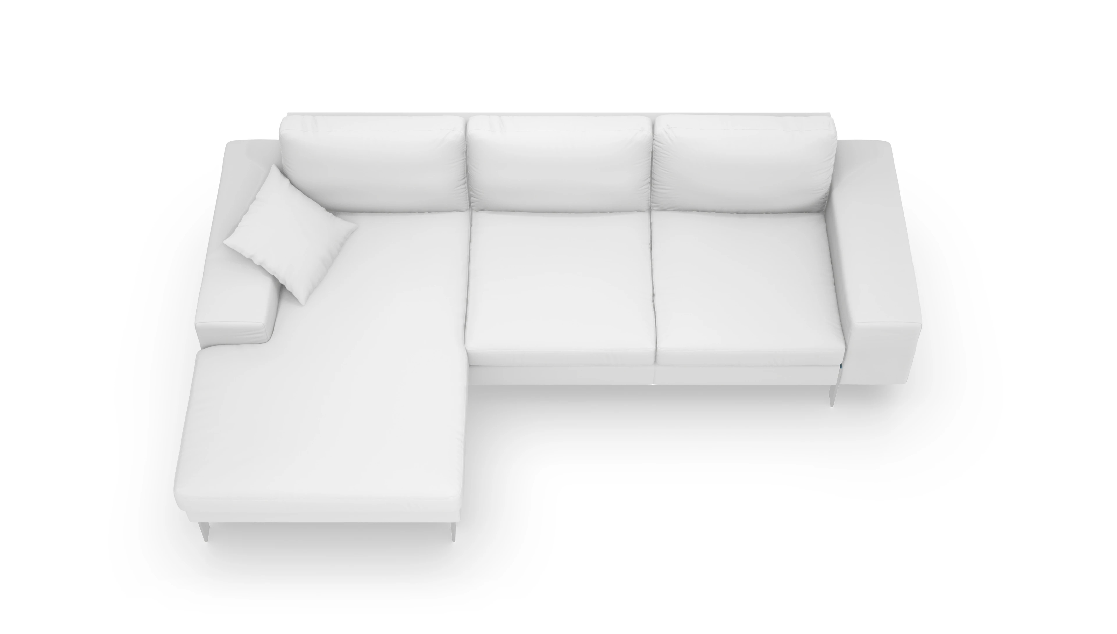 Ansicht des Produktes Catoira Sofa mit Rec links in Leder weiß